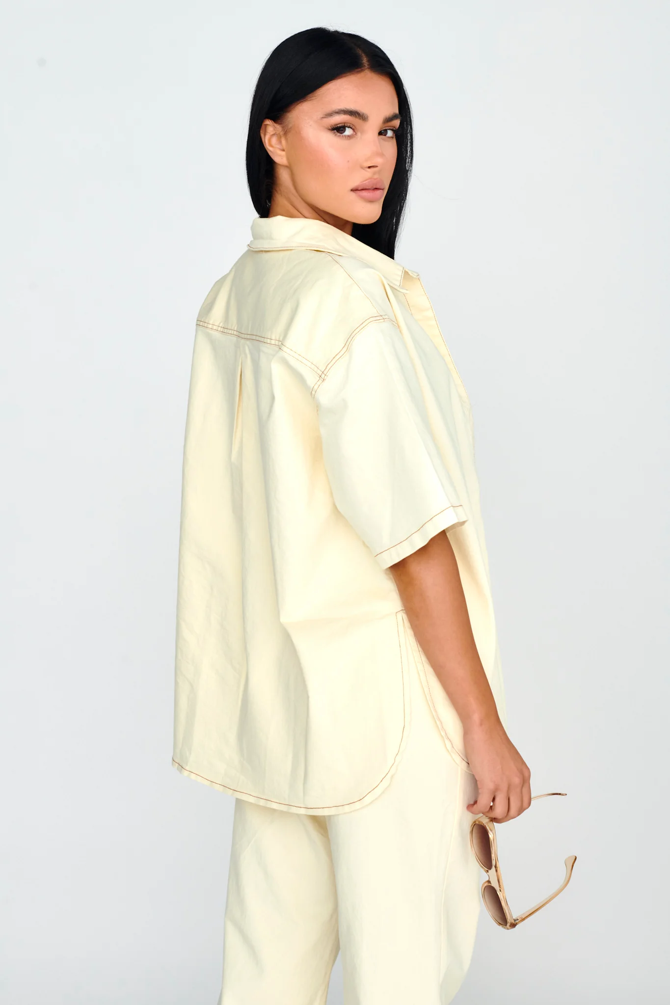 Light Aura Button Up Shirt Buttermilk