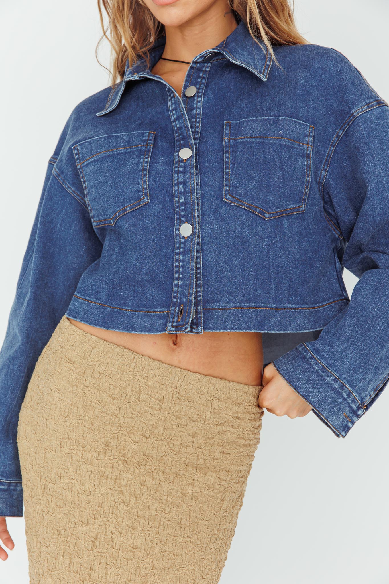 Fair Game Button-Up Jacket Dark Blue