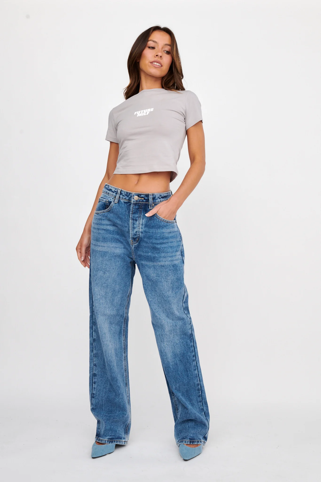 LIONESS Future Baby Tee Grey