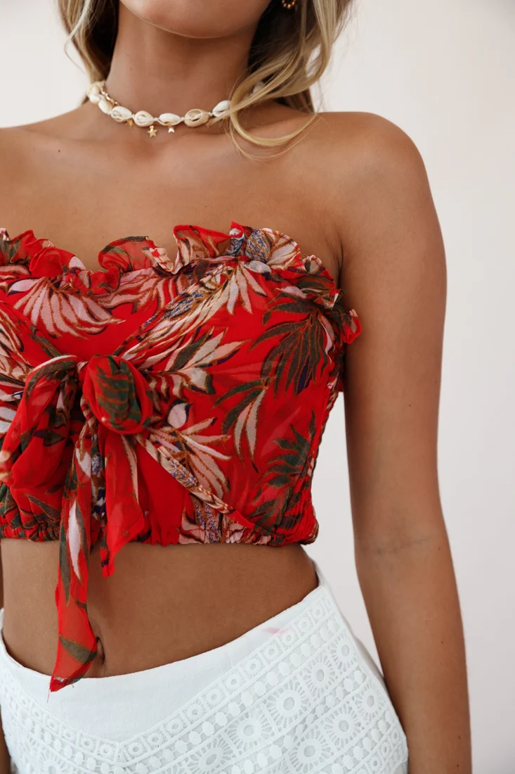 Jamaican Me Crazy Ruffle Bustier Red