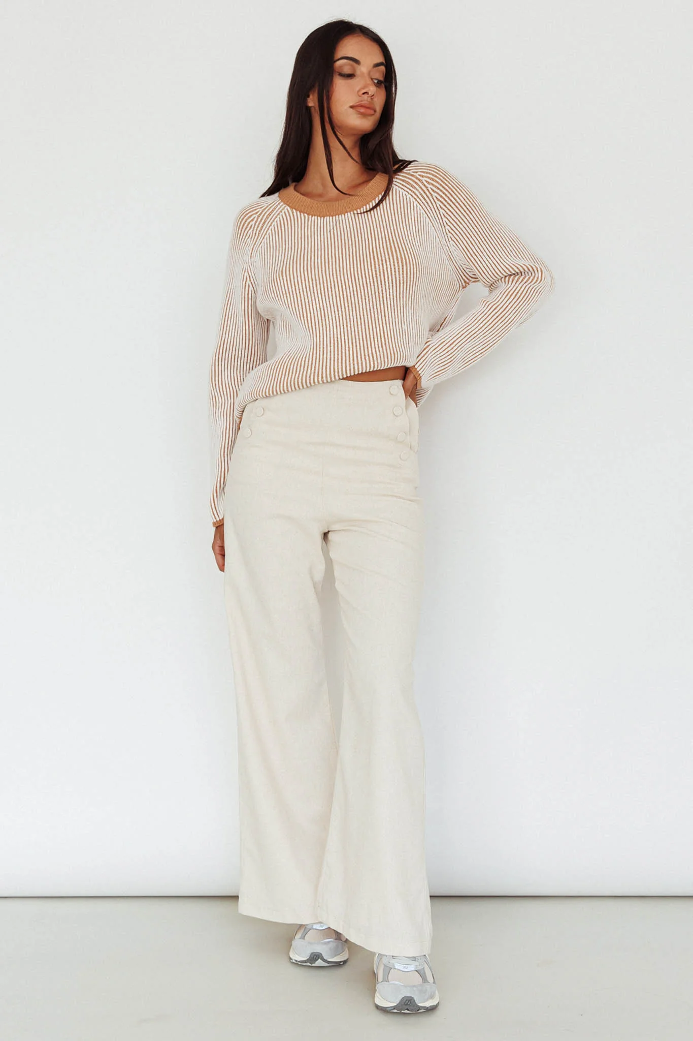 Trafalgur Ribbed Knit Sweater Camel