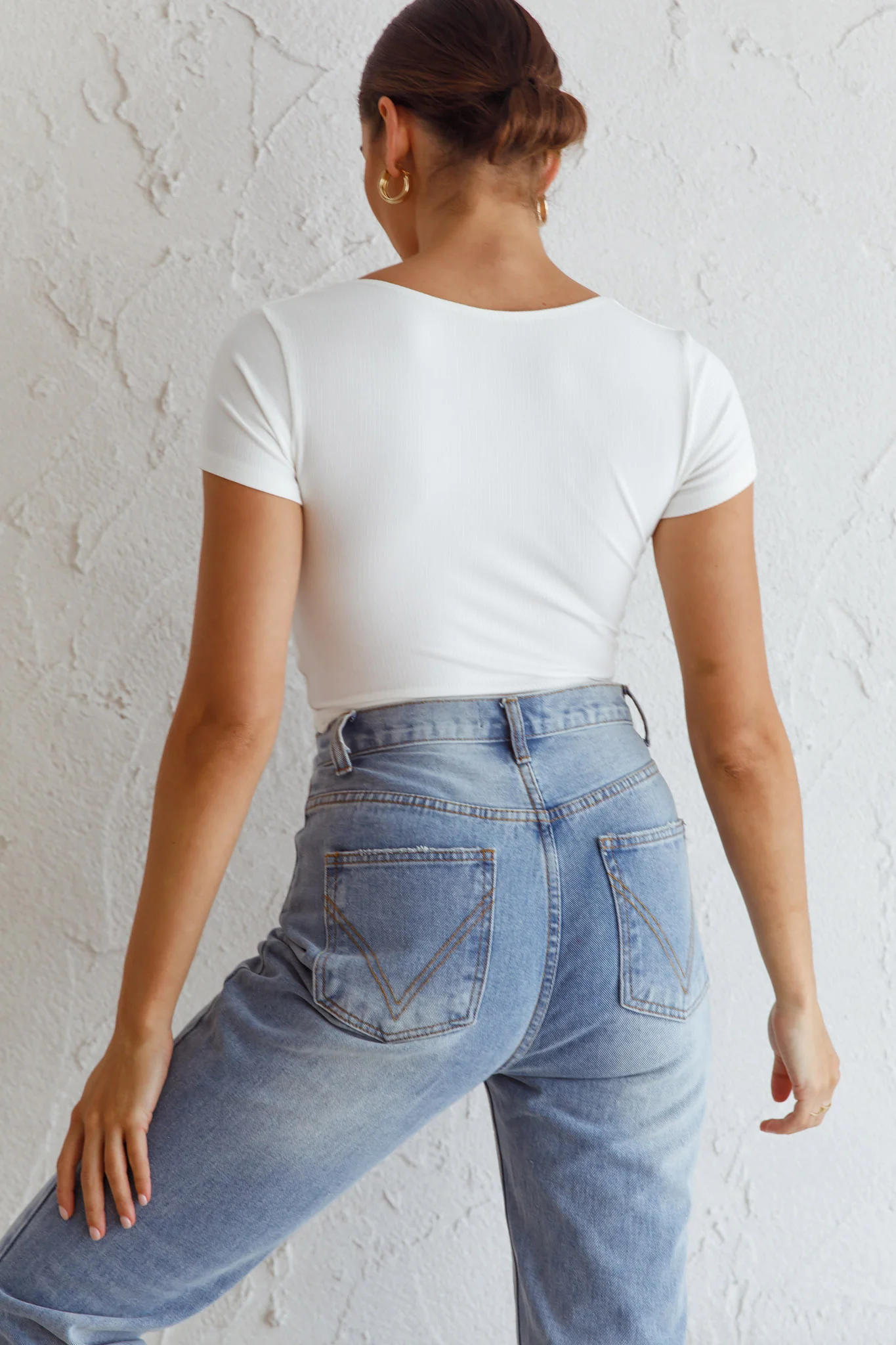 Chase Your Bliss Twist Crop Top White