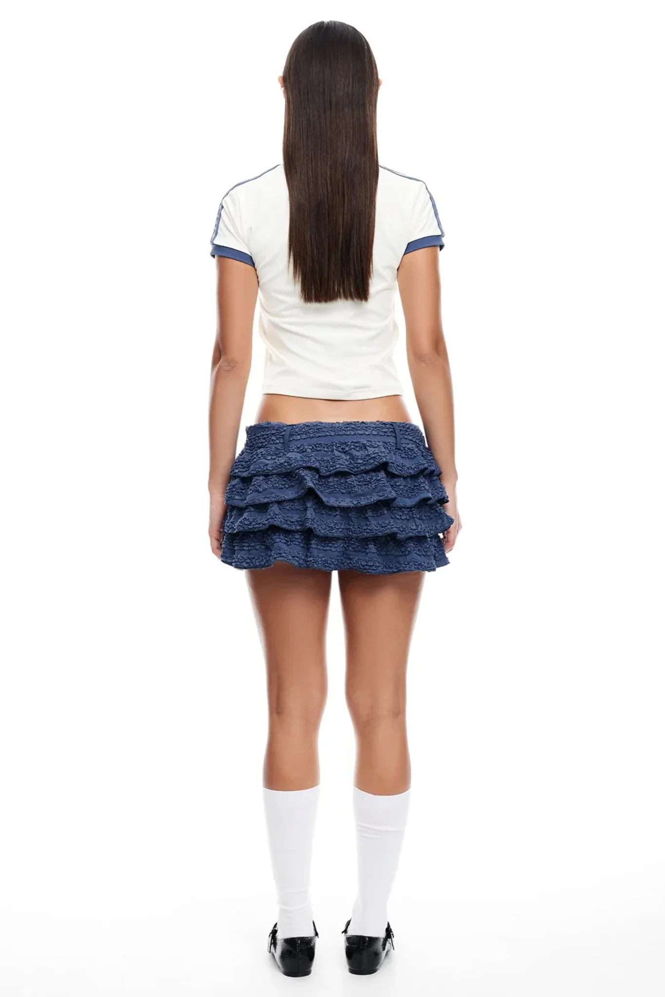 LIONESS Match Point Mini Skort Ivory Navy
