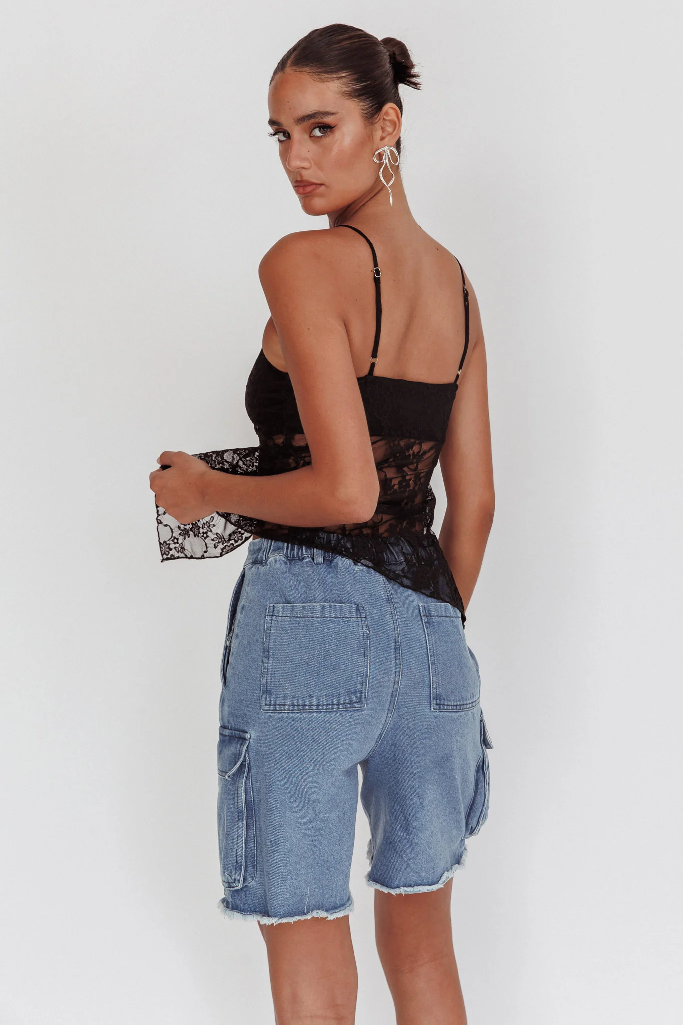 If You Insist Lace Camisole Top Black