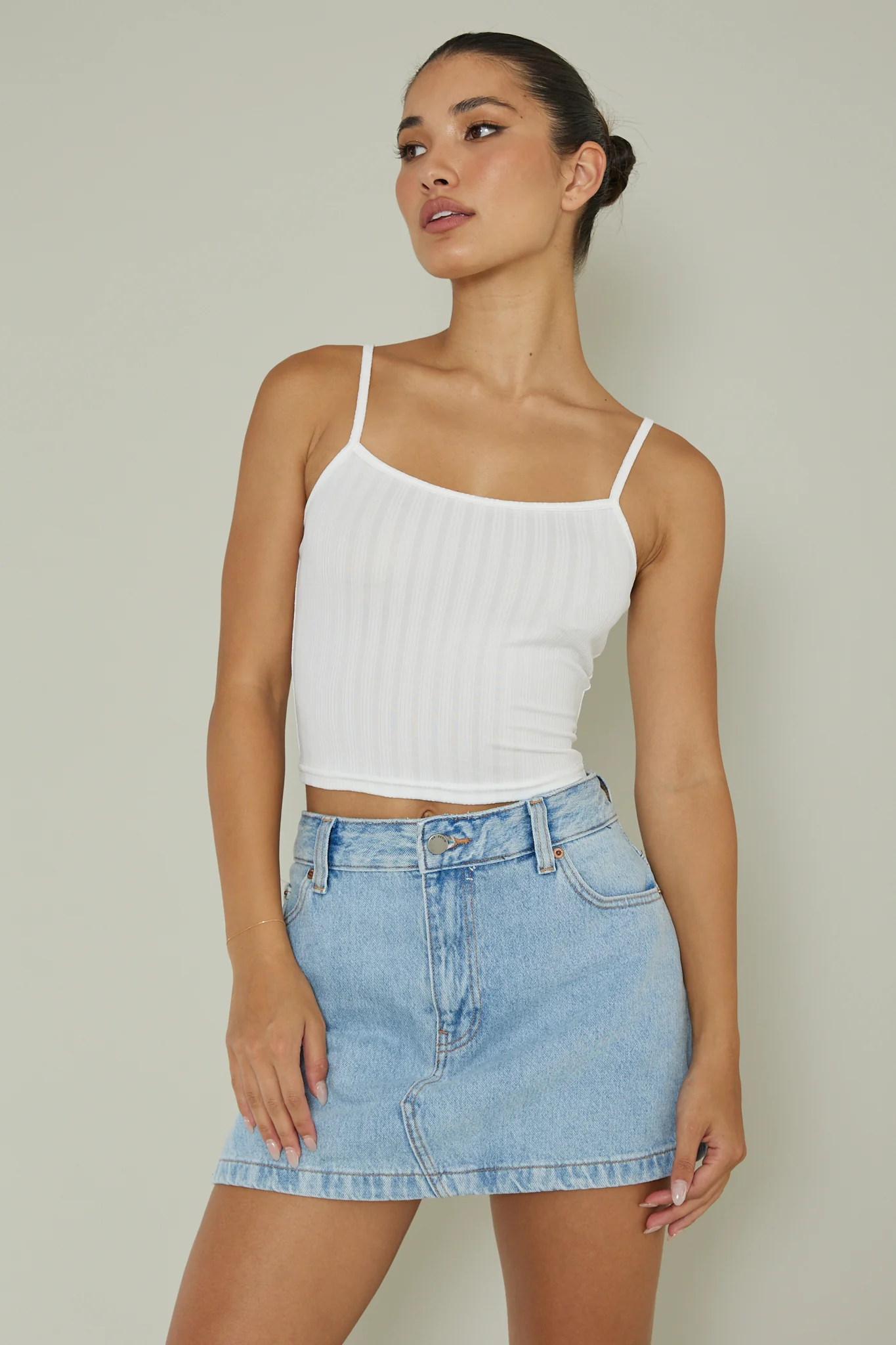 Sold Out Ribbed Cami Top White