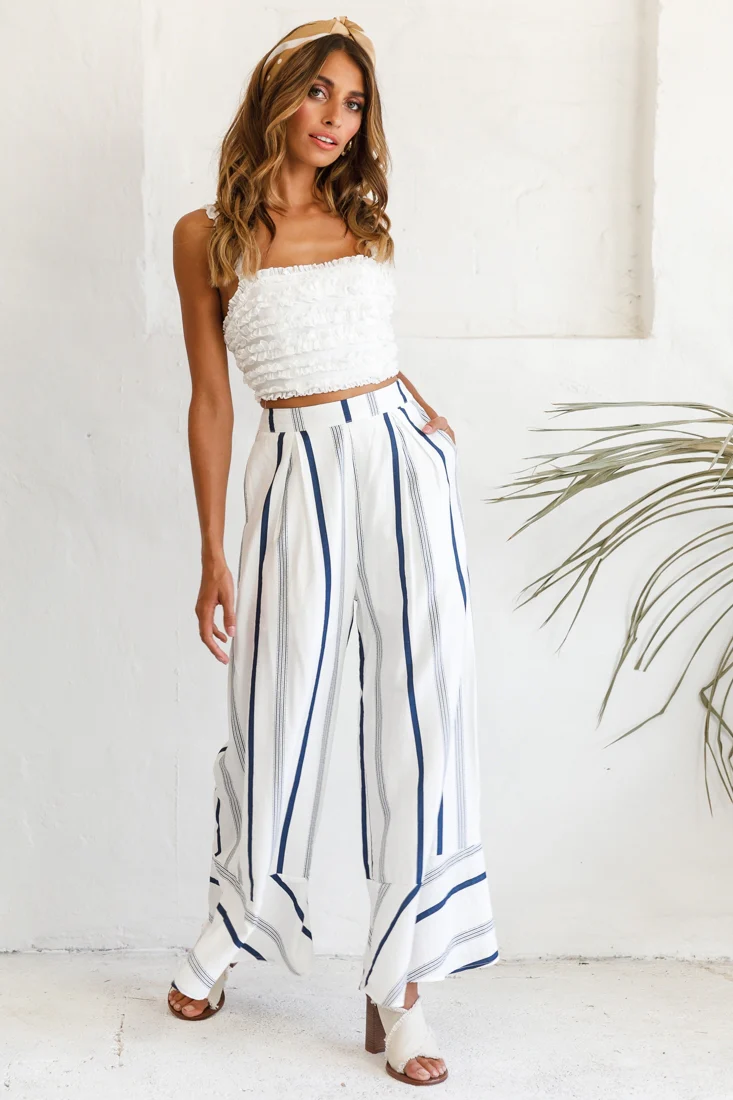 Lolita Frill Embellished Crop Top White