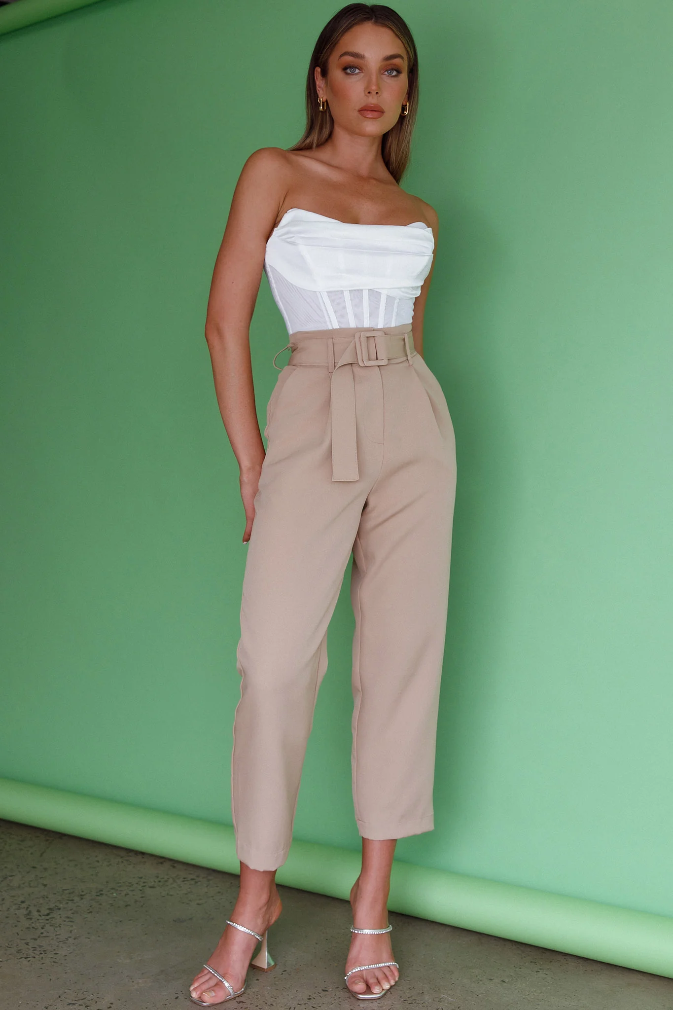 Firenze Cowl Mesh Top Off White