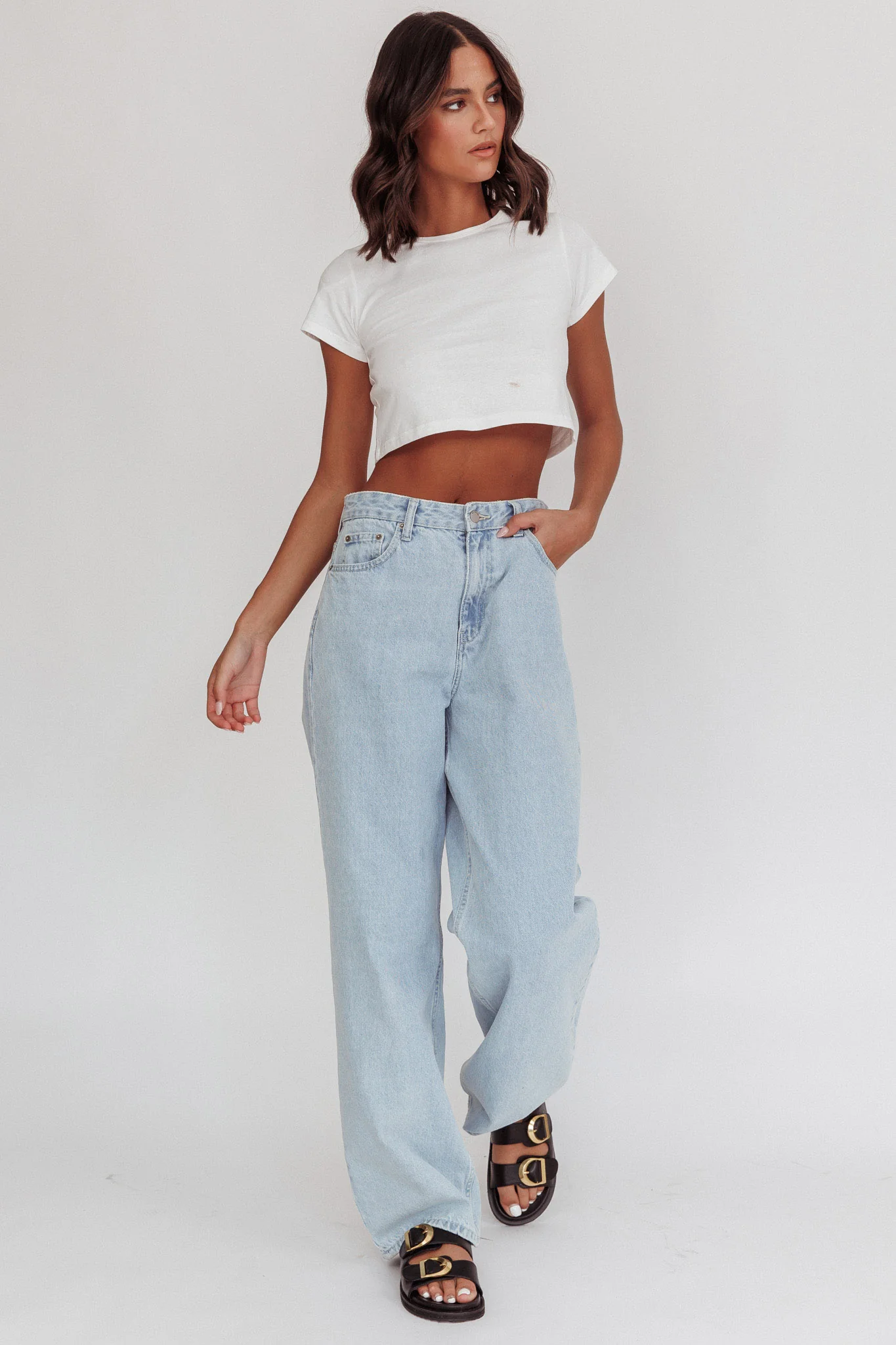 Olly Cropped Baby Tee White