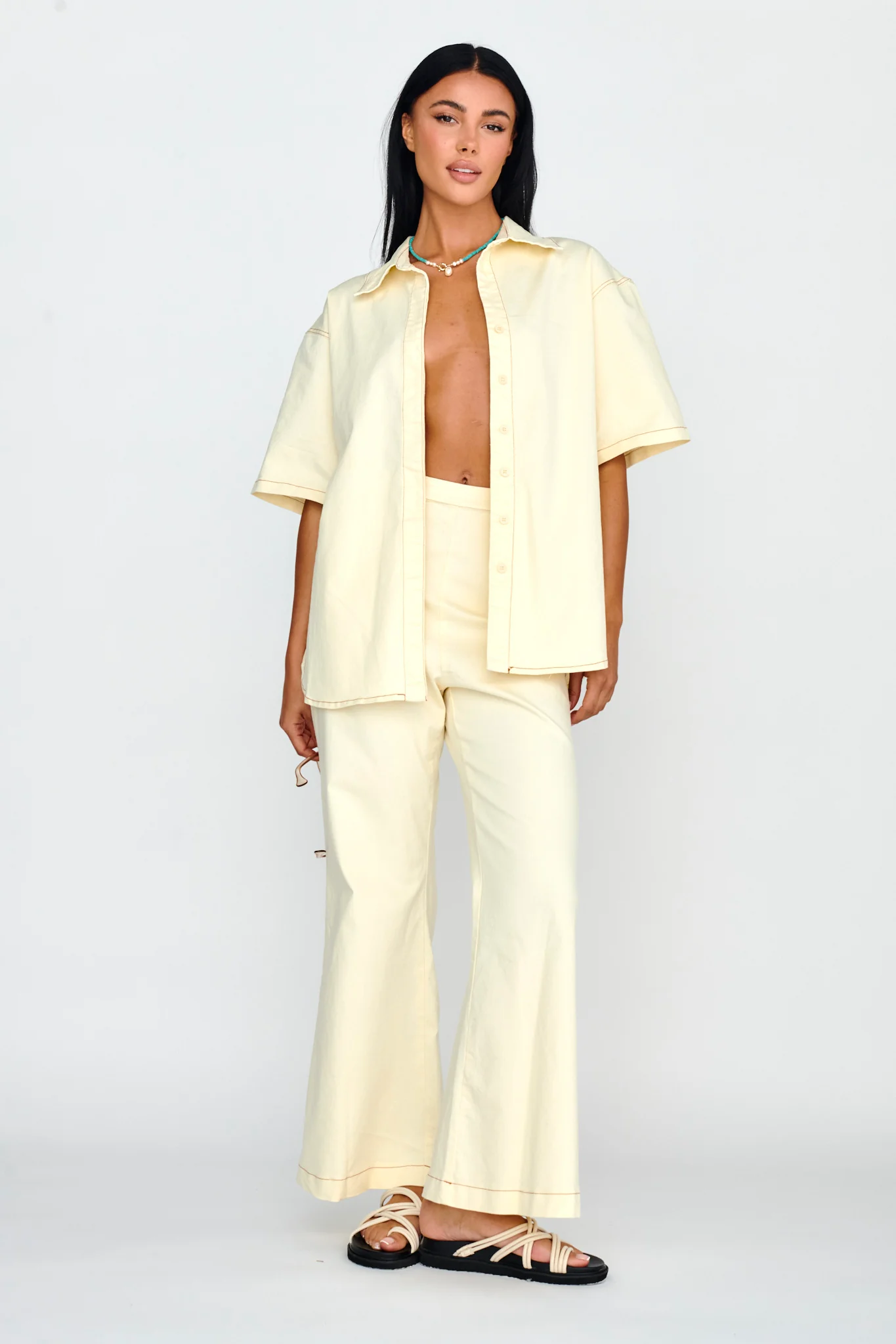 Light Aura Button Up Shirt Buttermilk