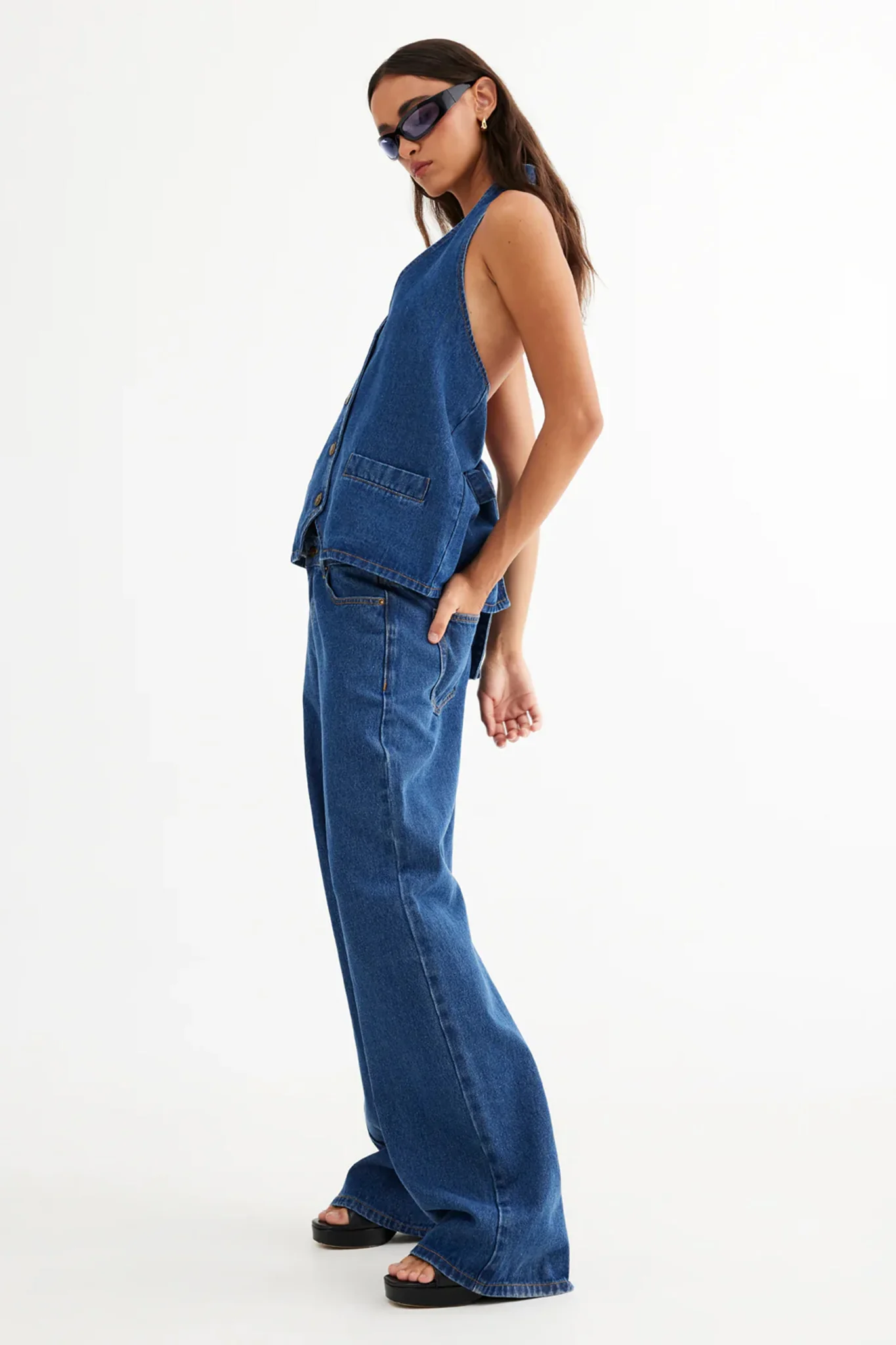 LIONESS Hills Halter Dark Denim