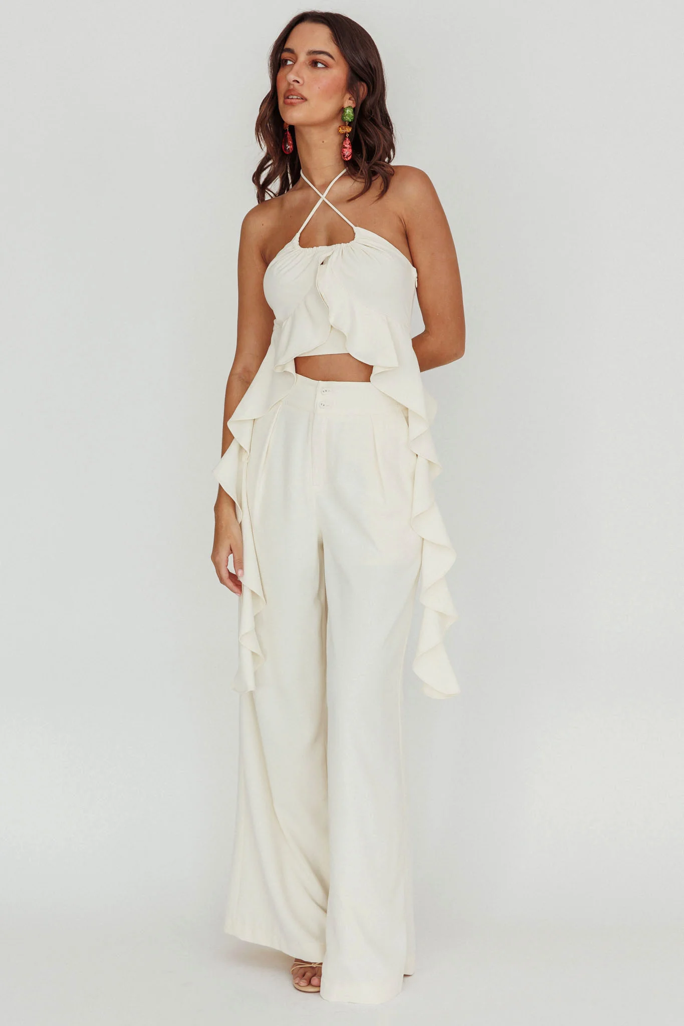 Songbird Halterneck Ruffle Cami Top