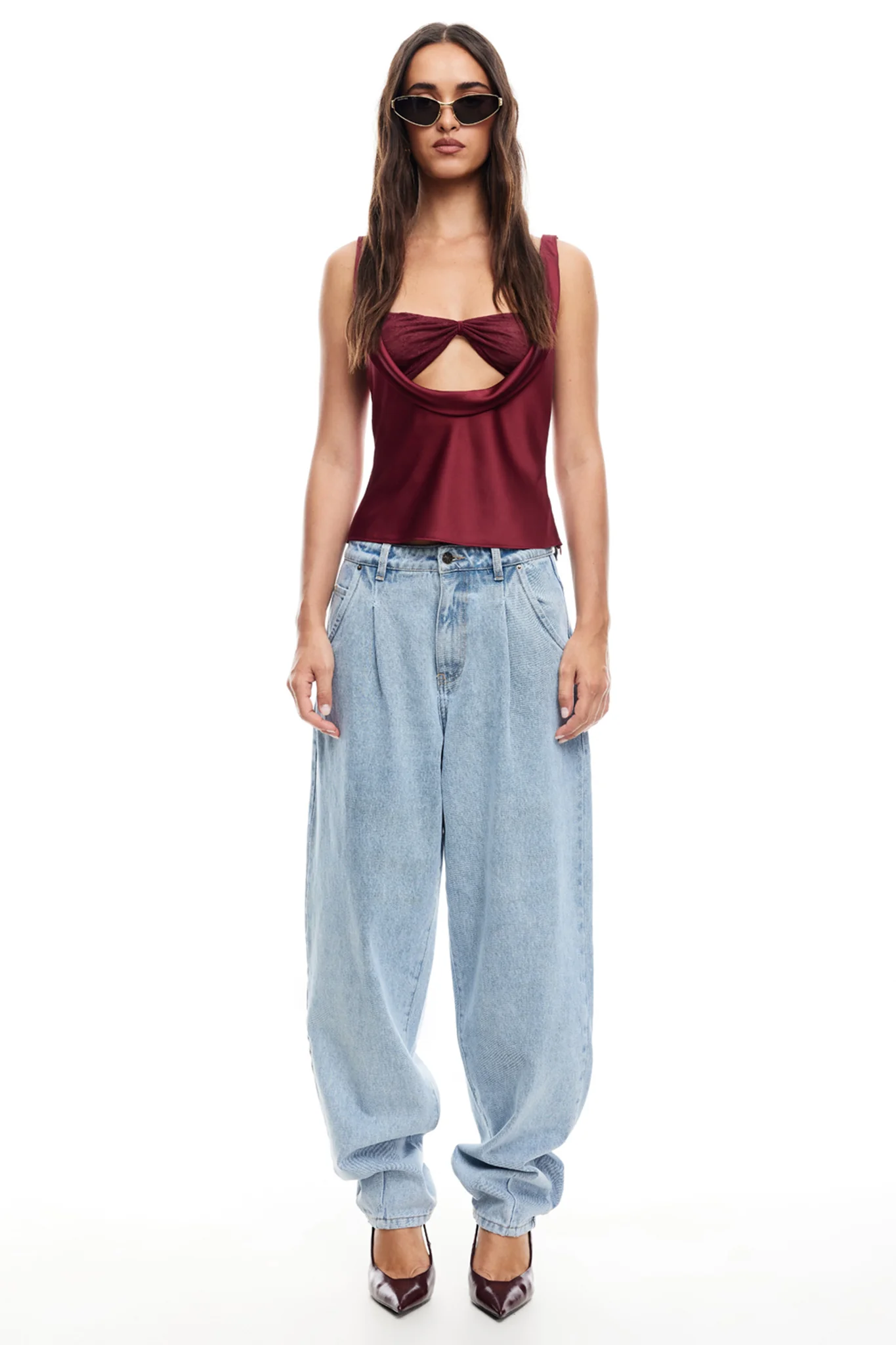 LIONESS Delilah Top Burgundy