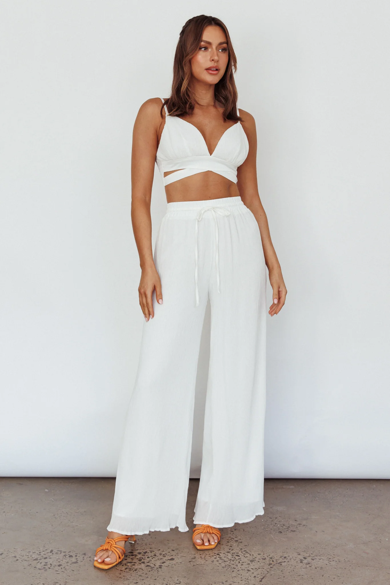 Cove Shirred Back Crop Top Ivory
