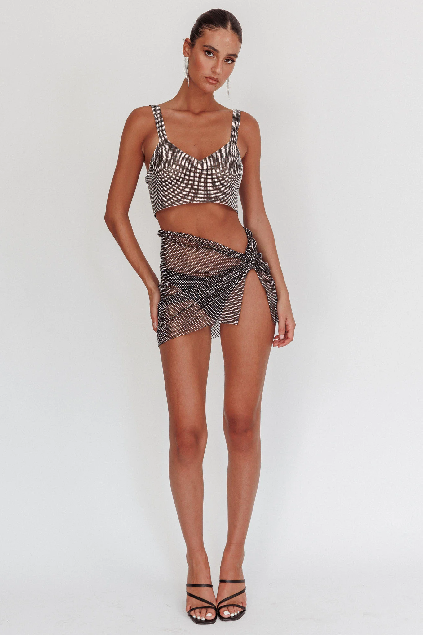 Lumina Diamante Crop Top Black