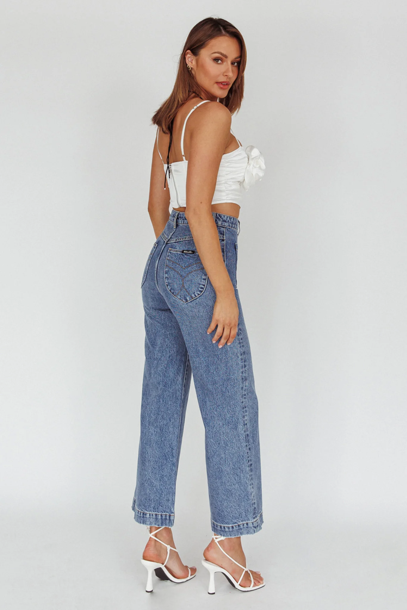 Romina Rose Bust Crop Top Ivory