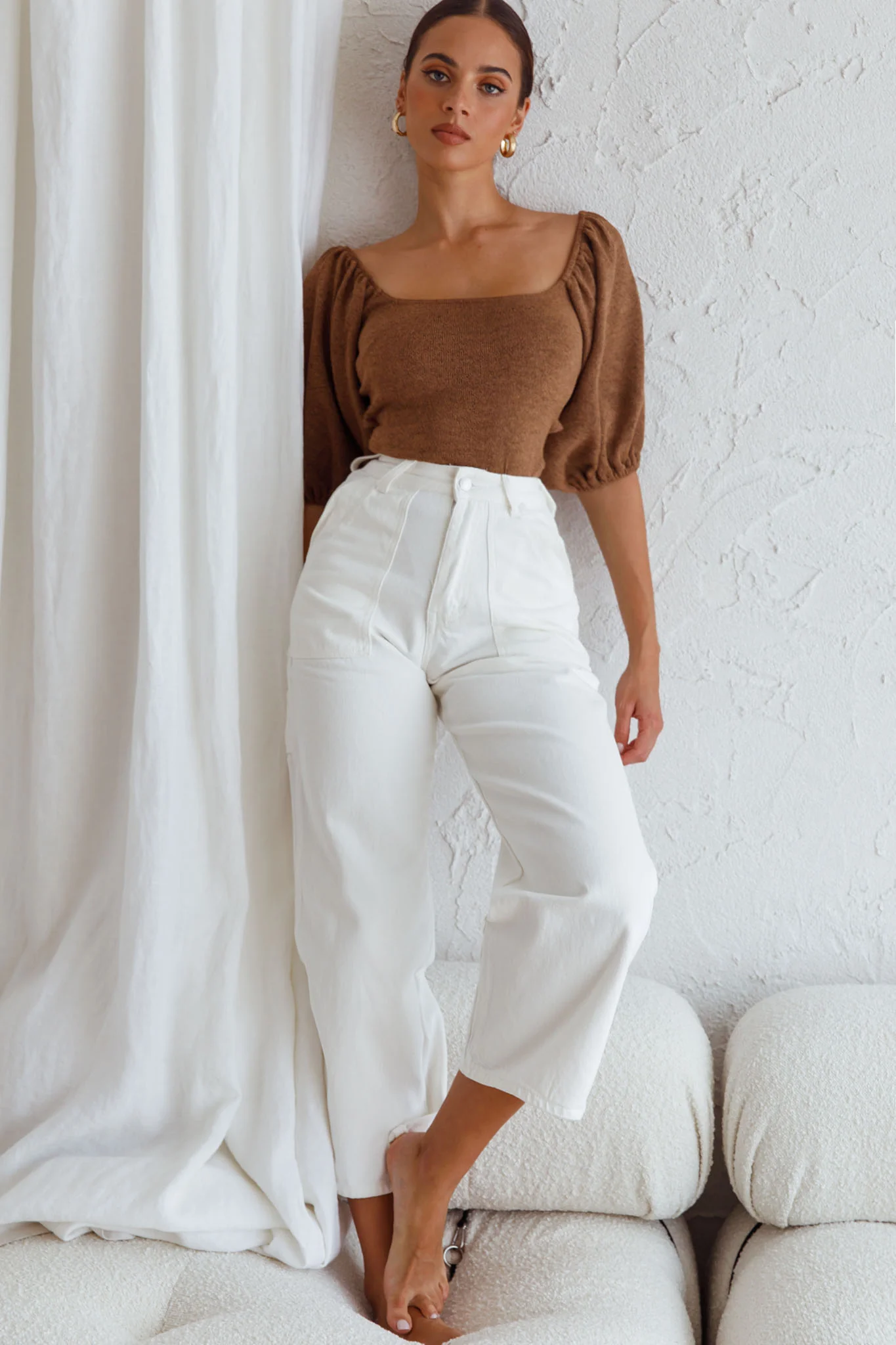 Maddi Tied Back Bodysuit Mocha