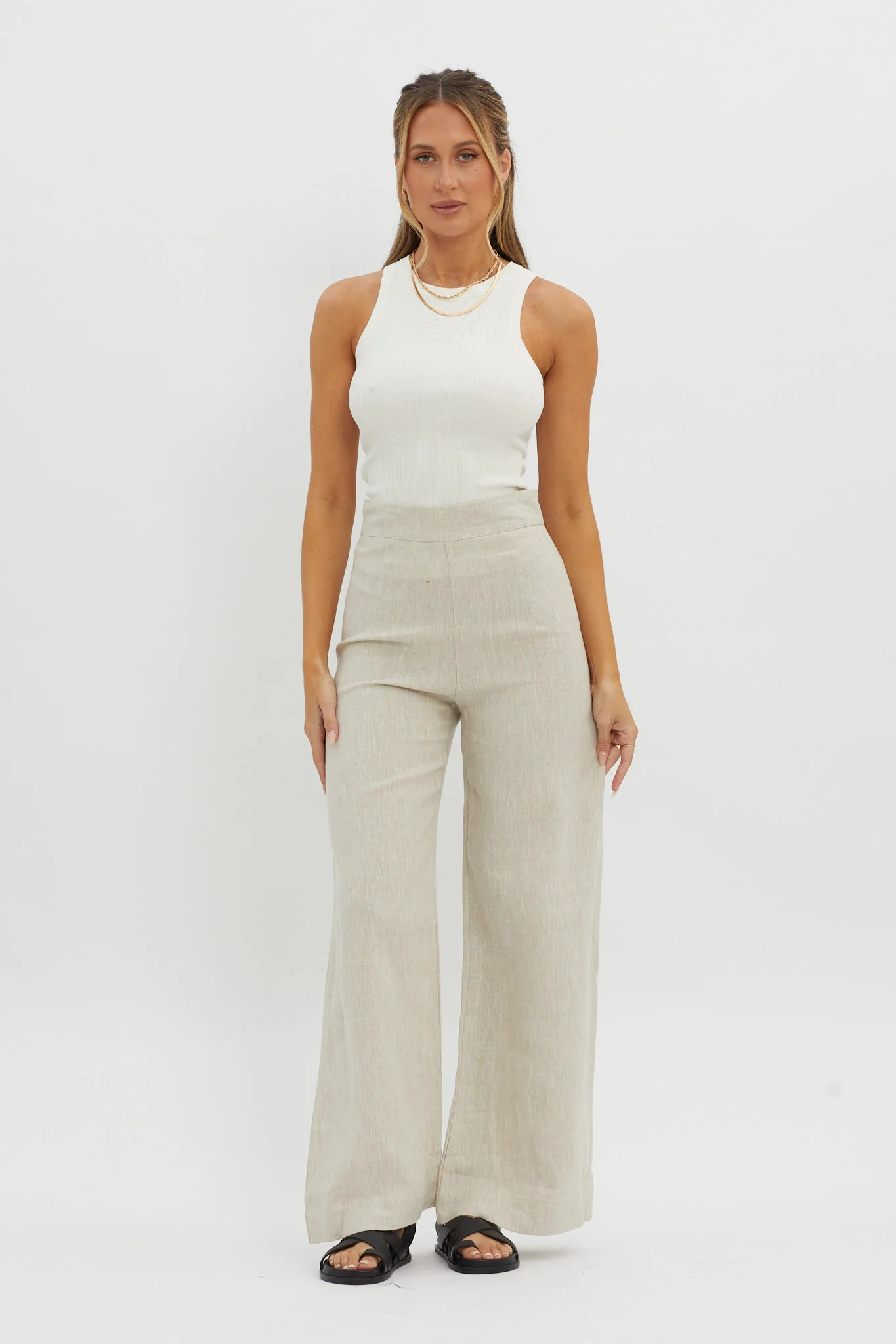 Level Up Ribbed Top White