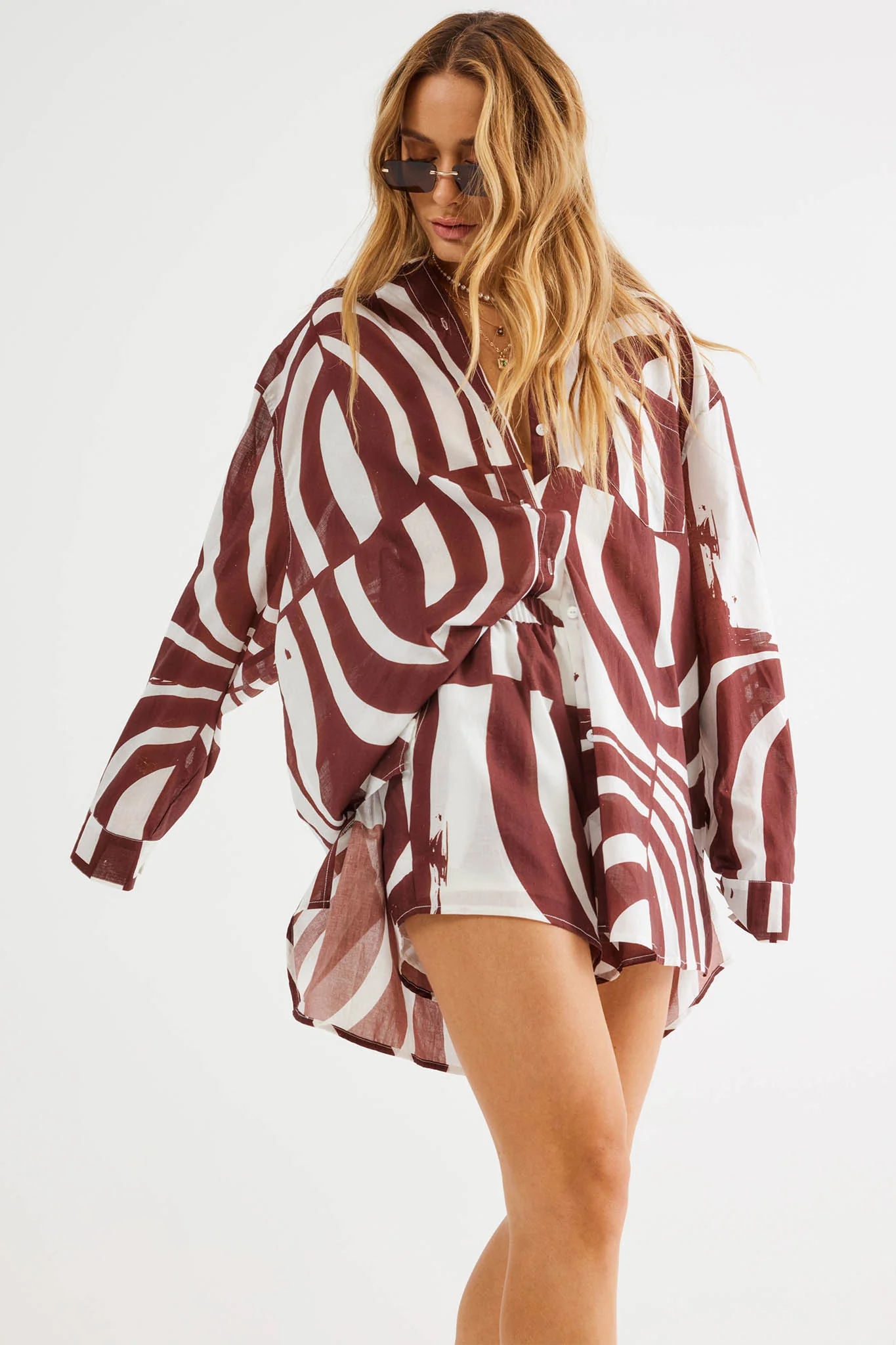 SNDYS Heather Shirt Swirl Brown