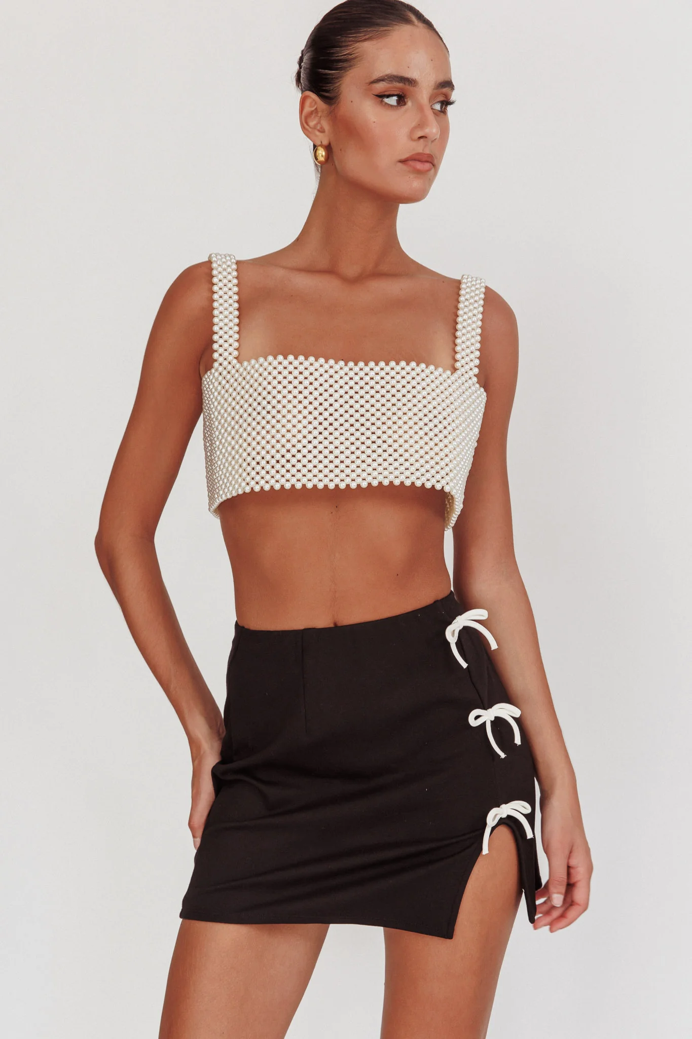 Kylah Crop Top Pearl