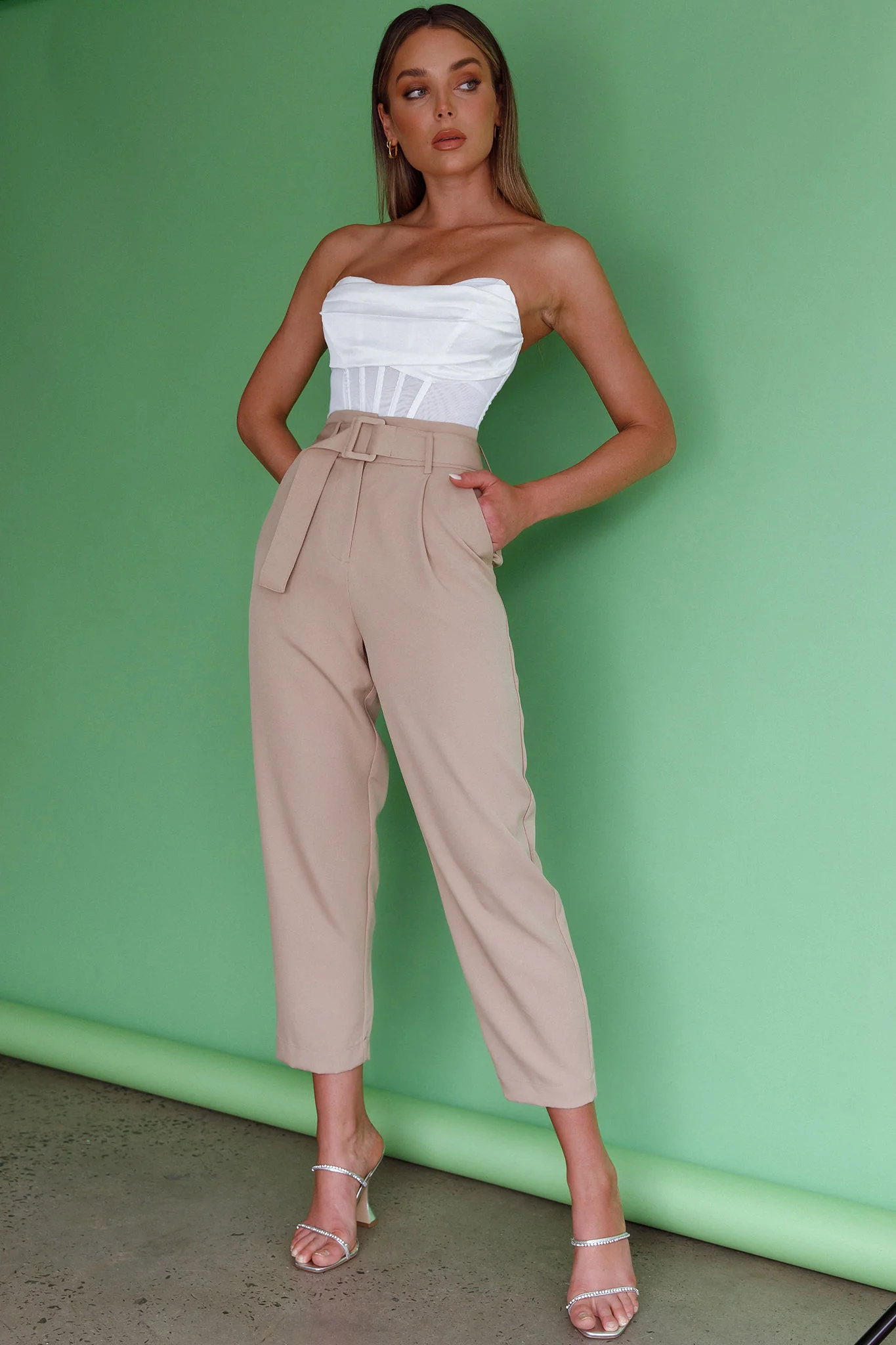 Firenze Cowl Mesh Top Off White