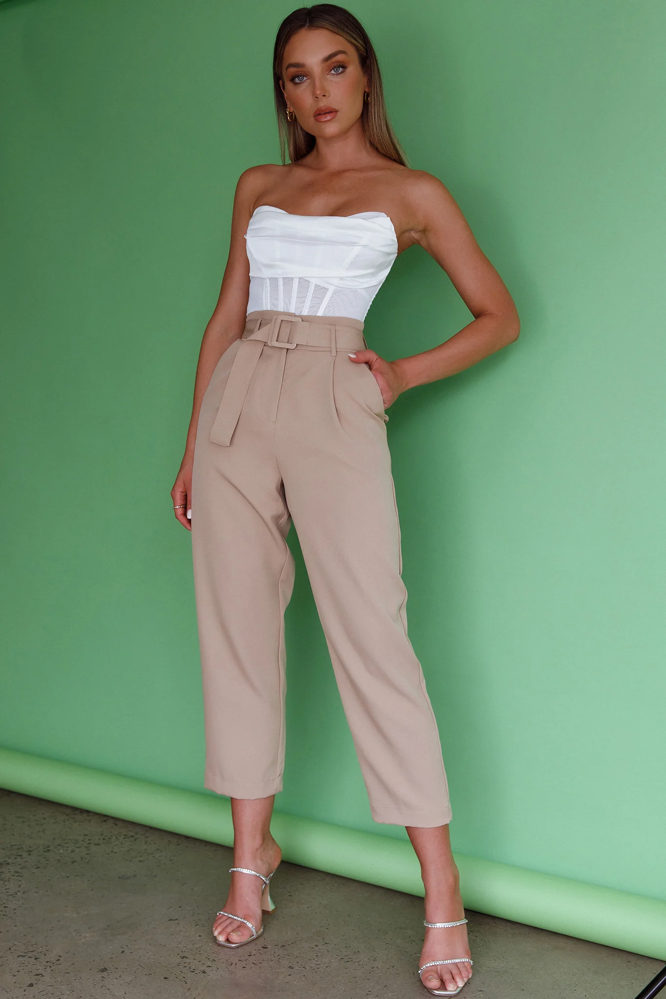 Firenze Cowl Mesh Top Off White