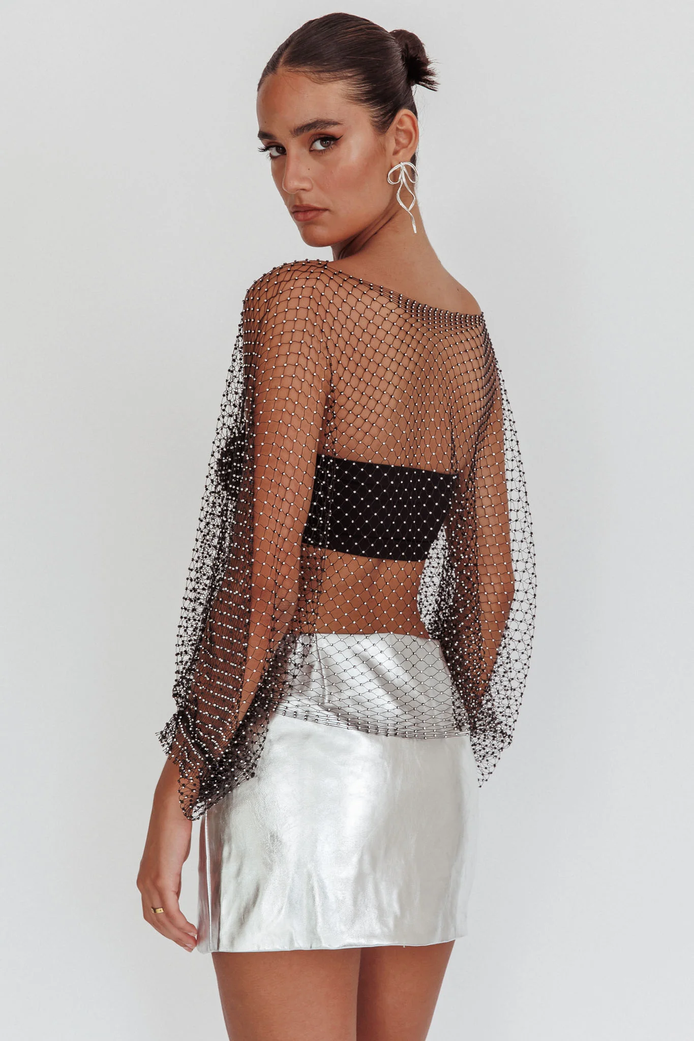 Drama, Drama Long Sleeve Fishnet Top Black