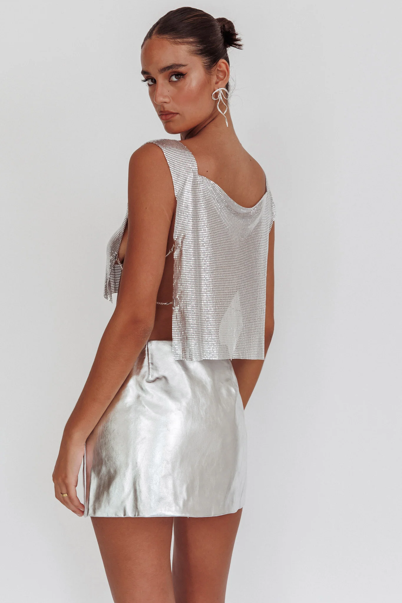 Breakdance Metal Mesh Top Silver