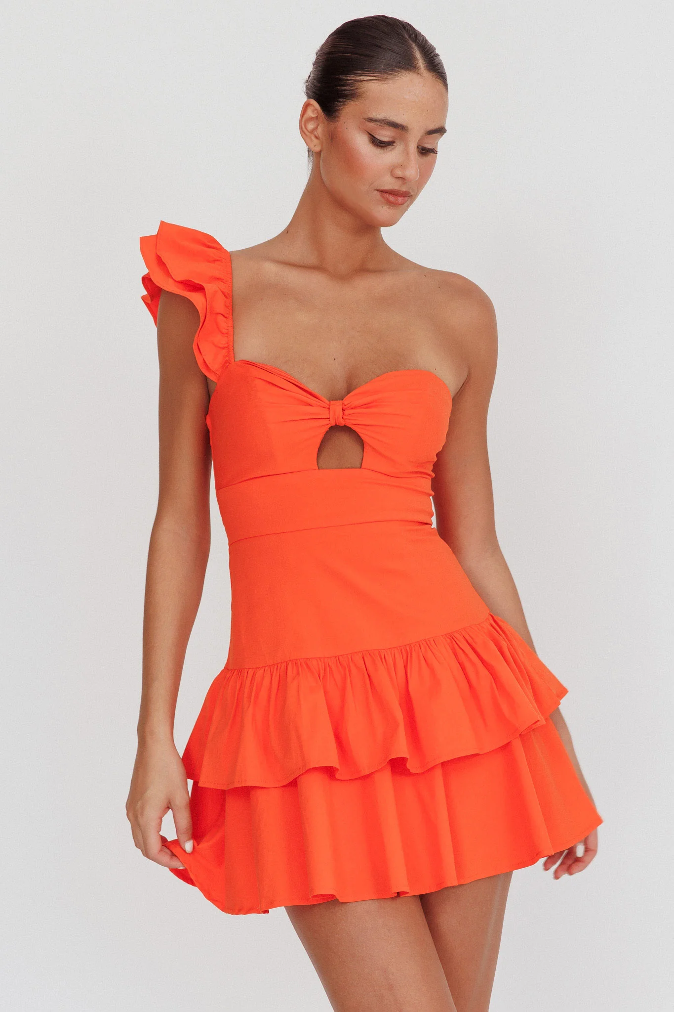 Angels Harp Babydoll Mini Dress Light Tangerine