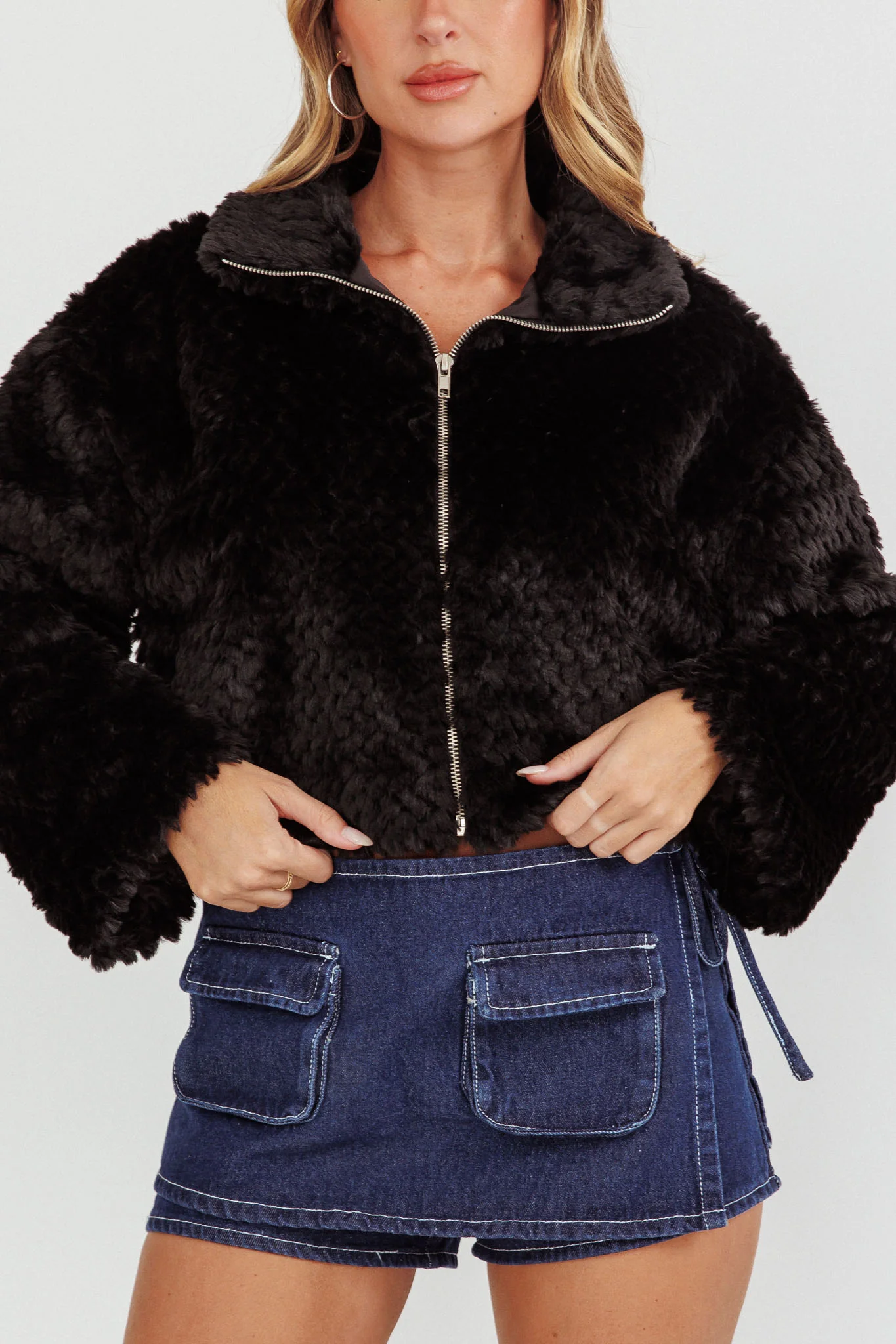 Margeaux Faux Fur Jacket Black