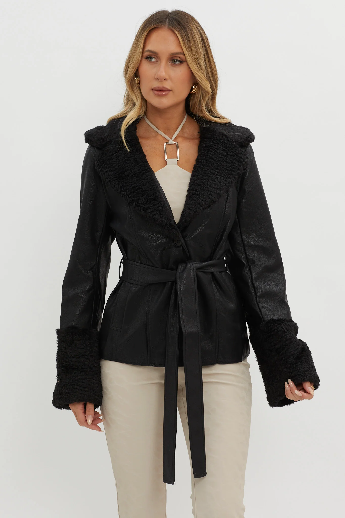 Fireside Teddy Lapel Jacket Black