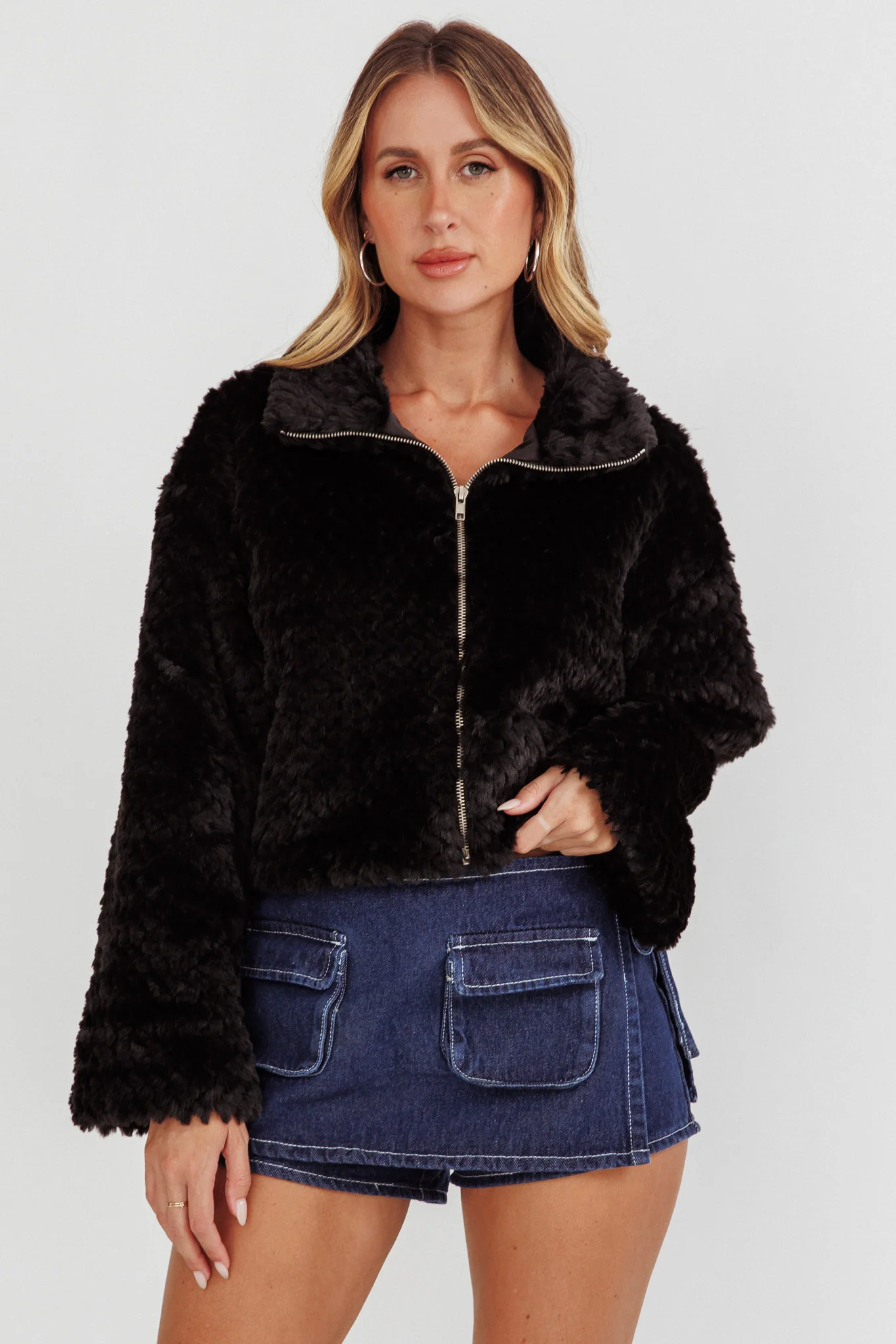 Margeaux Faux Fur Jacket Black