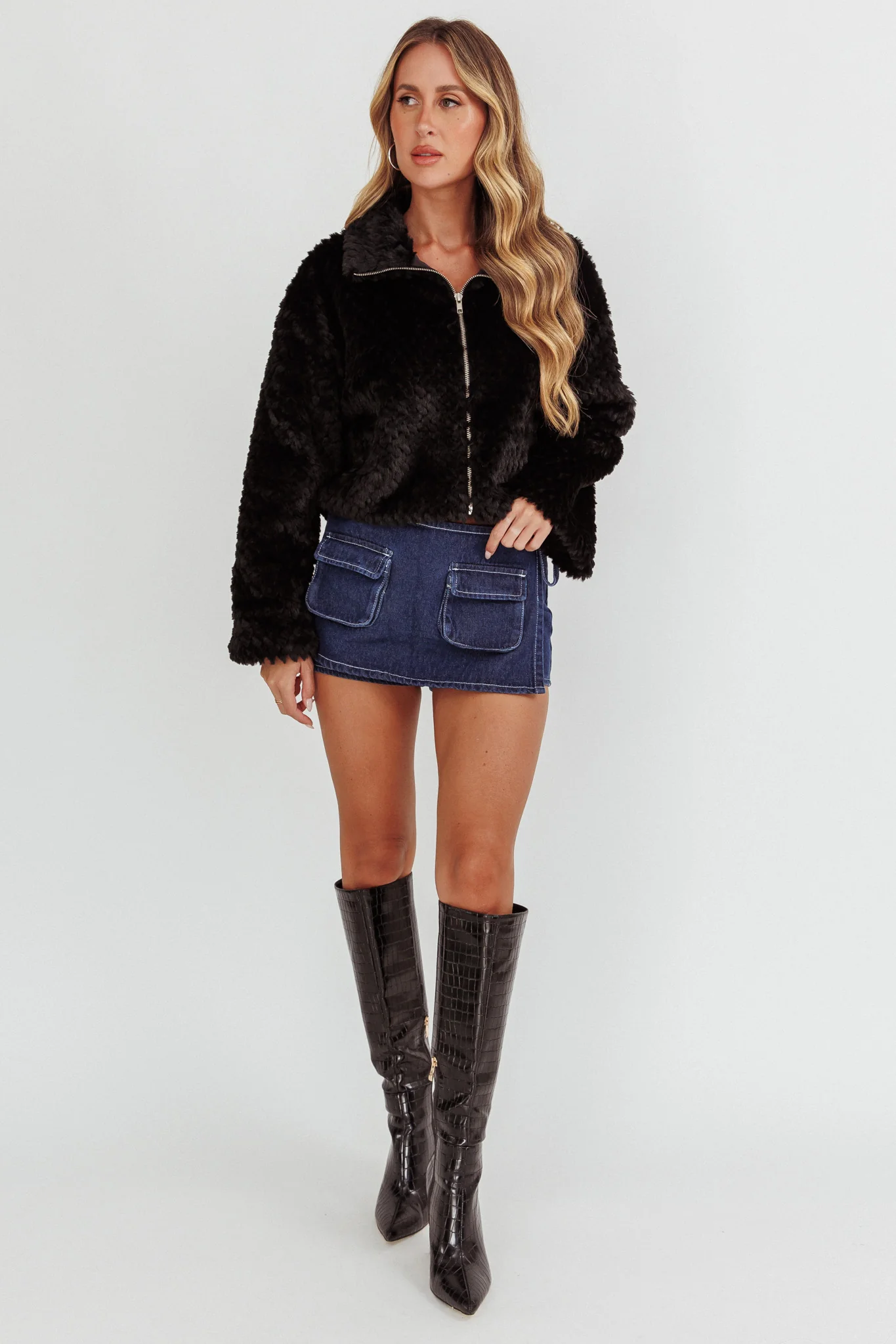 Margeaux Faux Fur Jacket Black