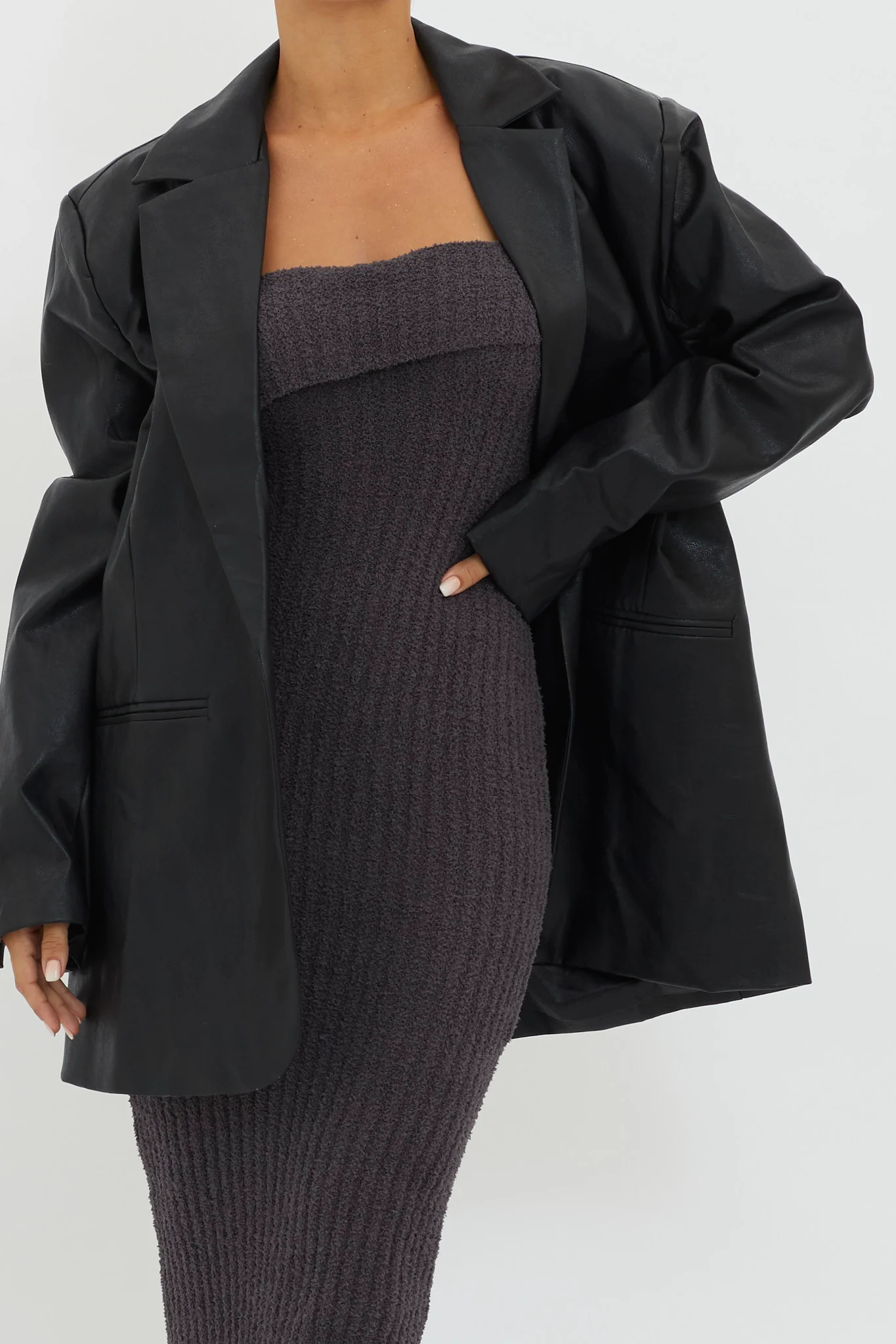 Luminate Oversized Coat Jacket Black