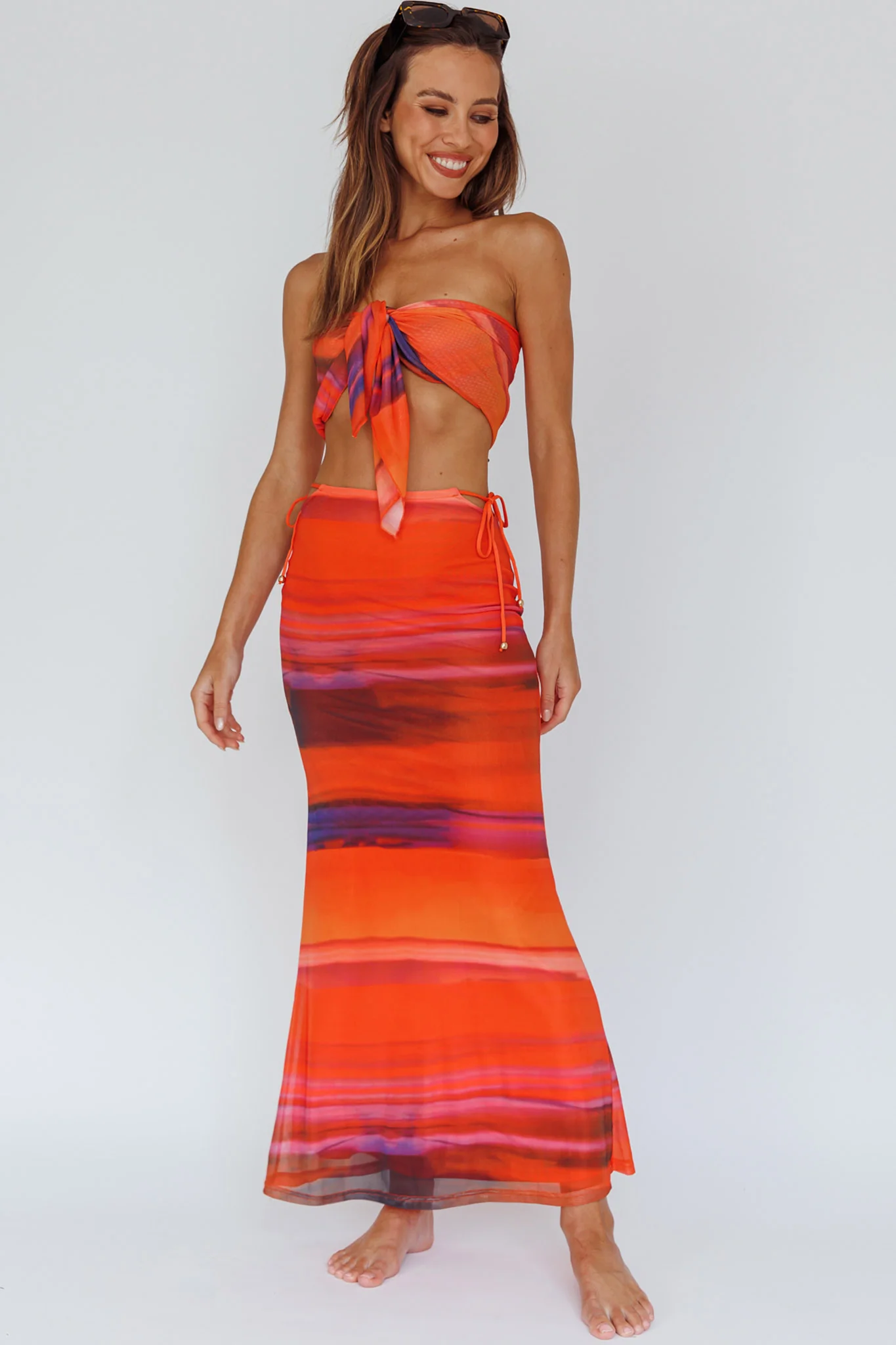 Just Like That Multiway Midi Dress & Scarf Orange