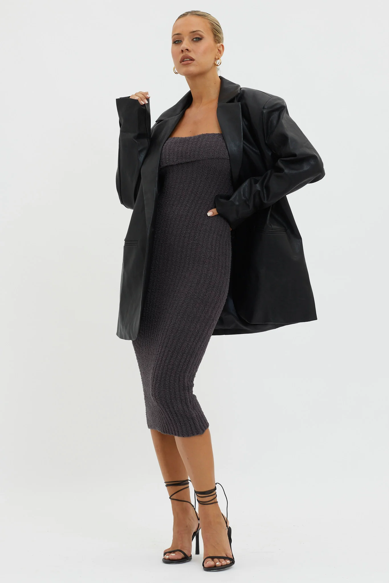 Luminate Oversized Coat Jacket Black