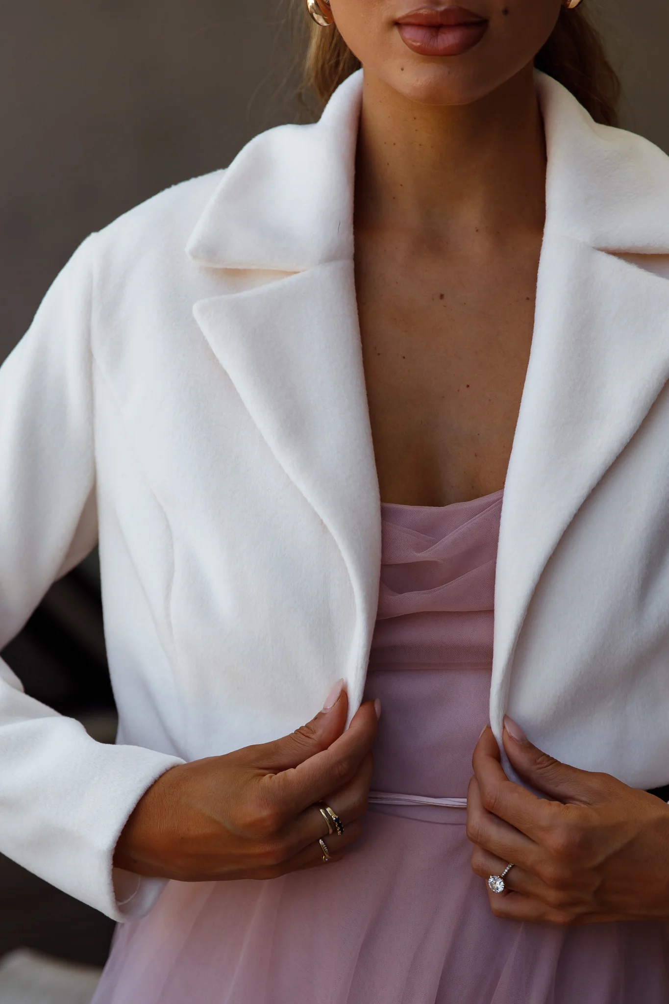 Tres Jolie Crop Jacket White