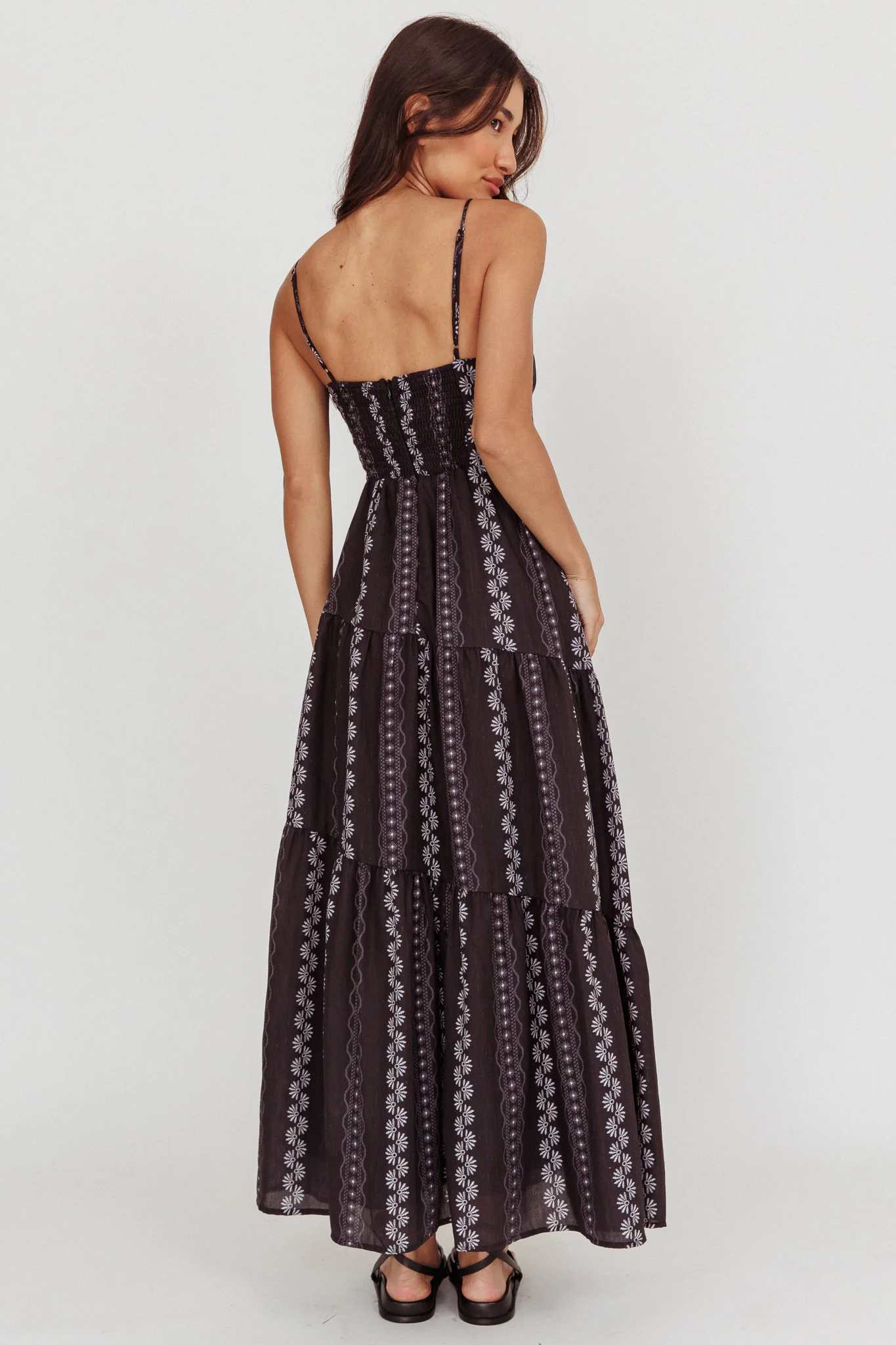 Doe Tied Bust Maxi Dress Black