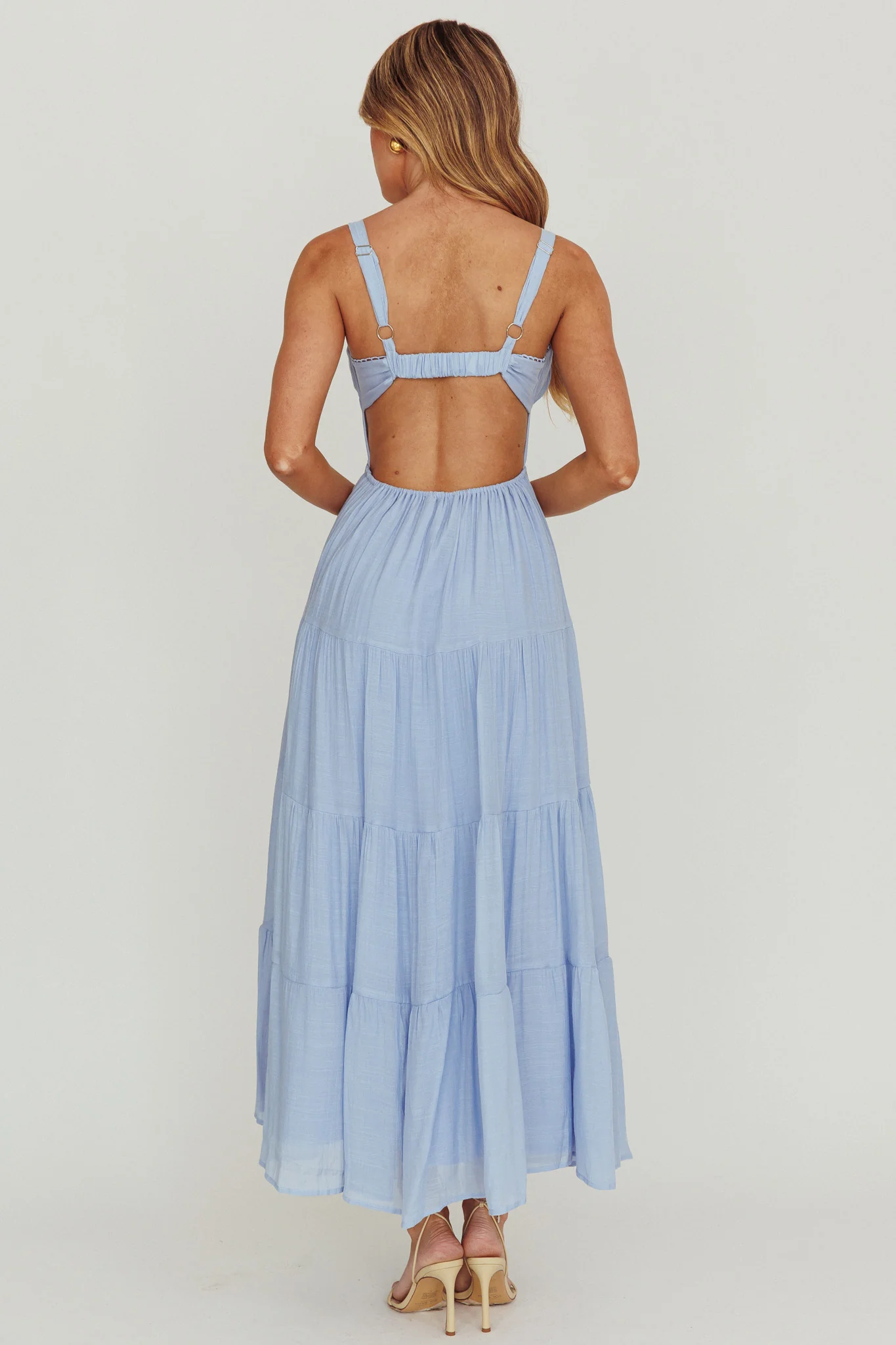 Neptune Cut Out Back A-Line Maxi Dress Blue
