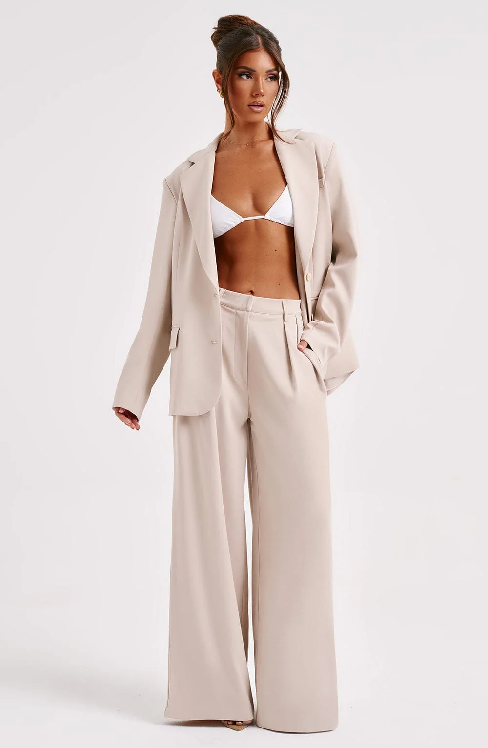 Noa Oversized Suit Jacket - Beige