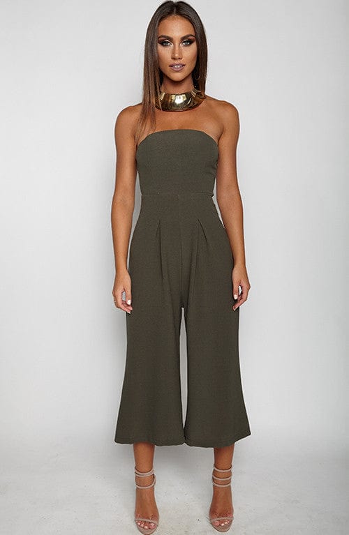 Trap Queen Jumpsuit - Khaki