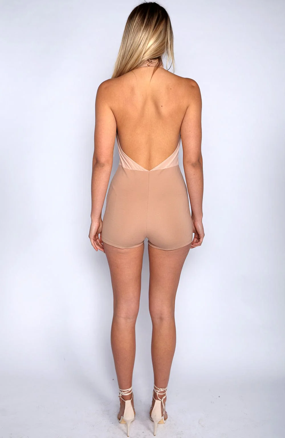 High Bombshell Playsuit - Tan