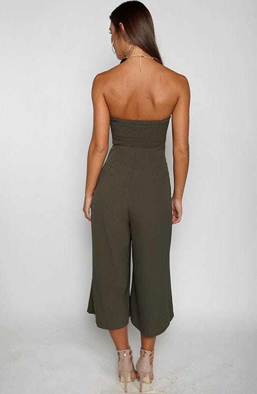 Trap Queen Jumpsuit - Khaki