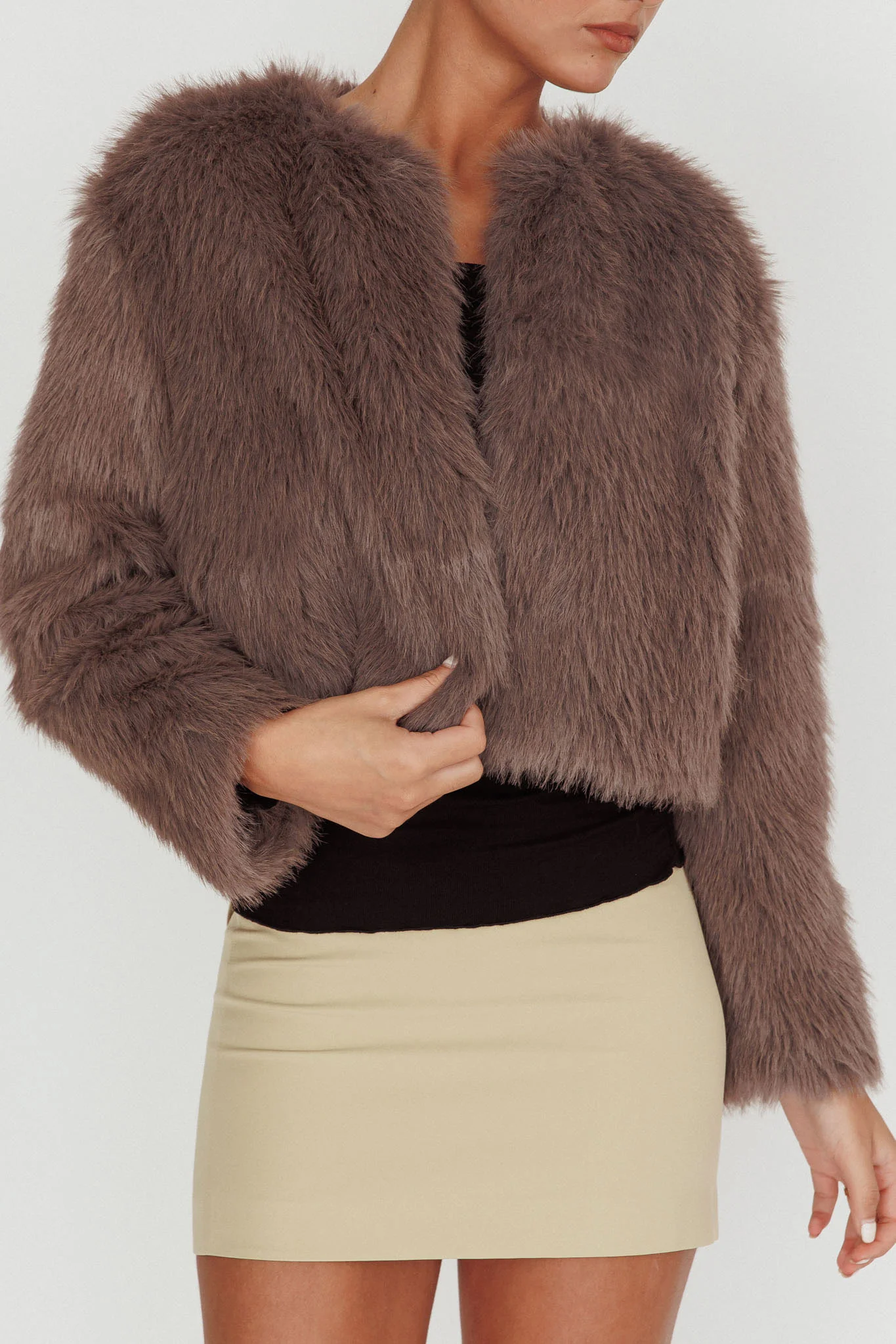 Snow Bunny Faux Fur Jacket Grey