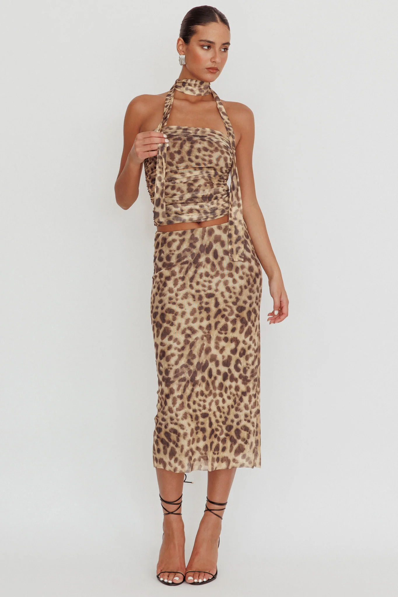 Meet Up Strapless Top Leopard