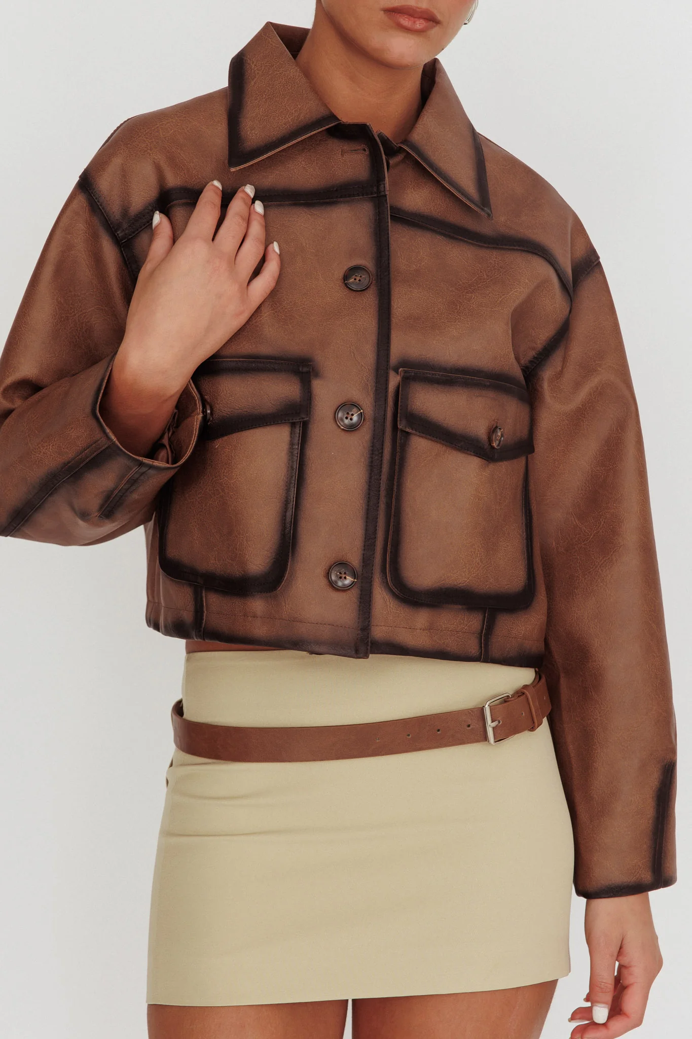 December Front Pocket Jacket Brown