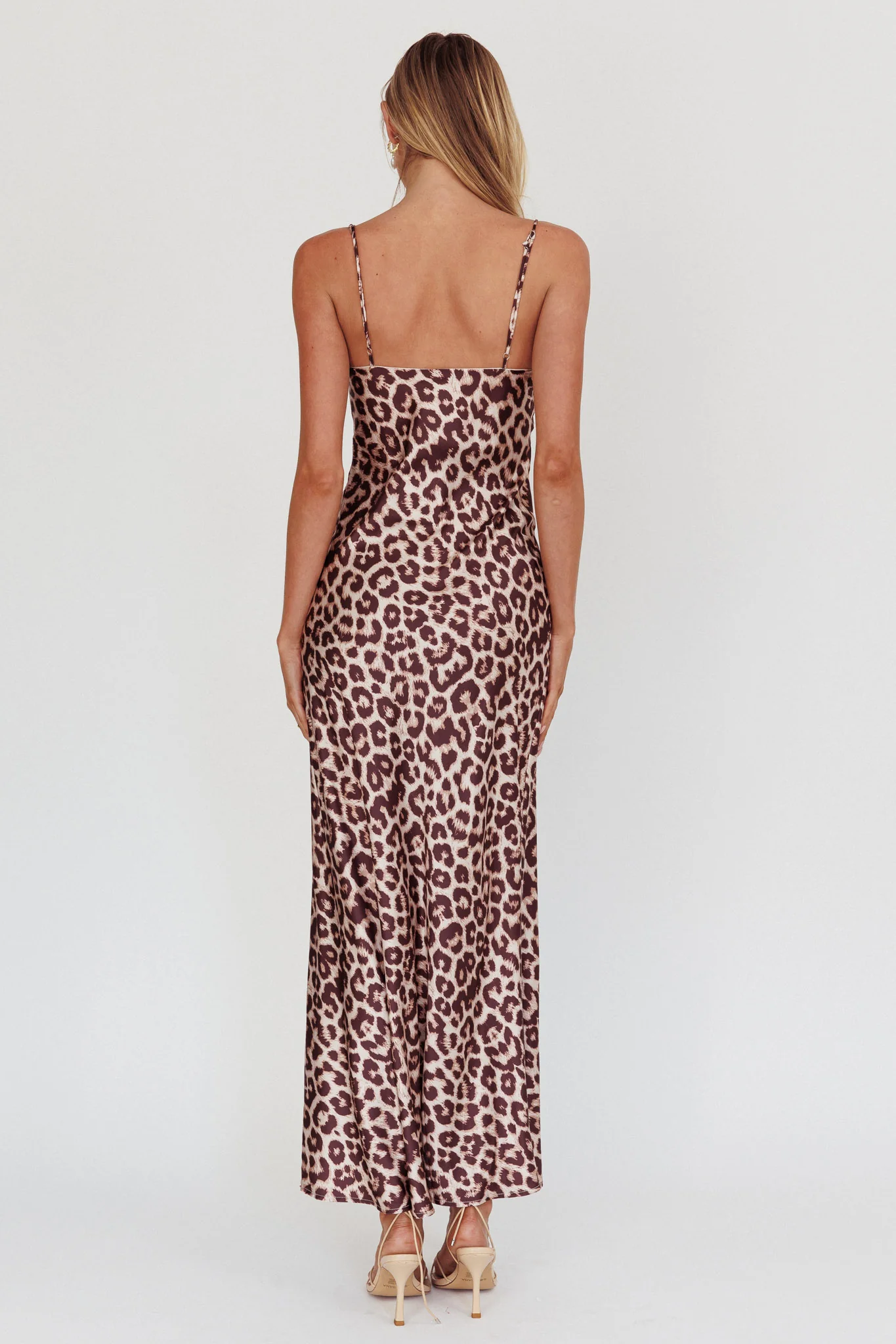 Well Versed Pleated Bust Maxi Dress Leopard