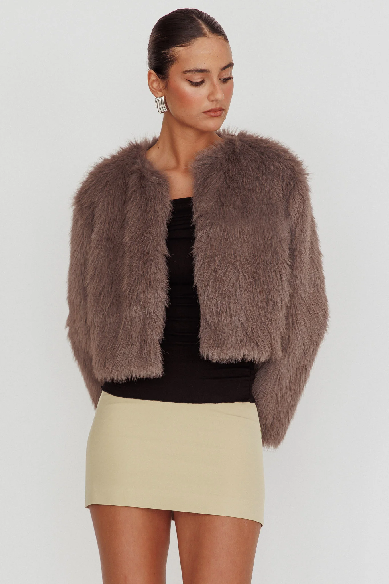 Snow Bunny Faux Fur Jacket Grey