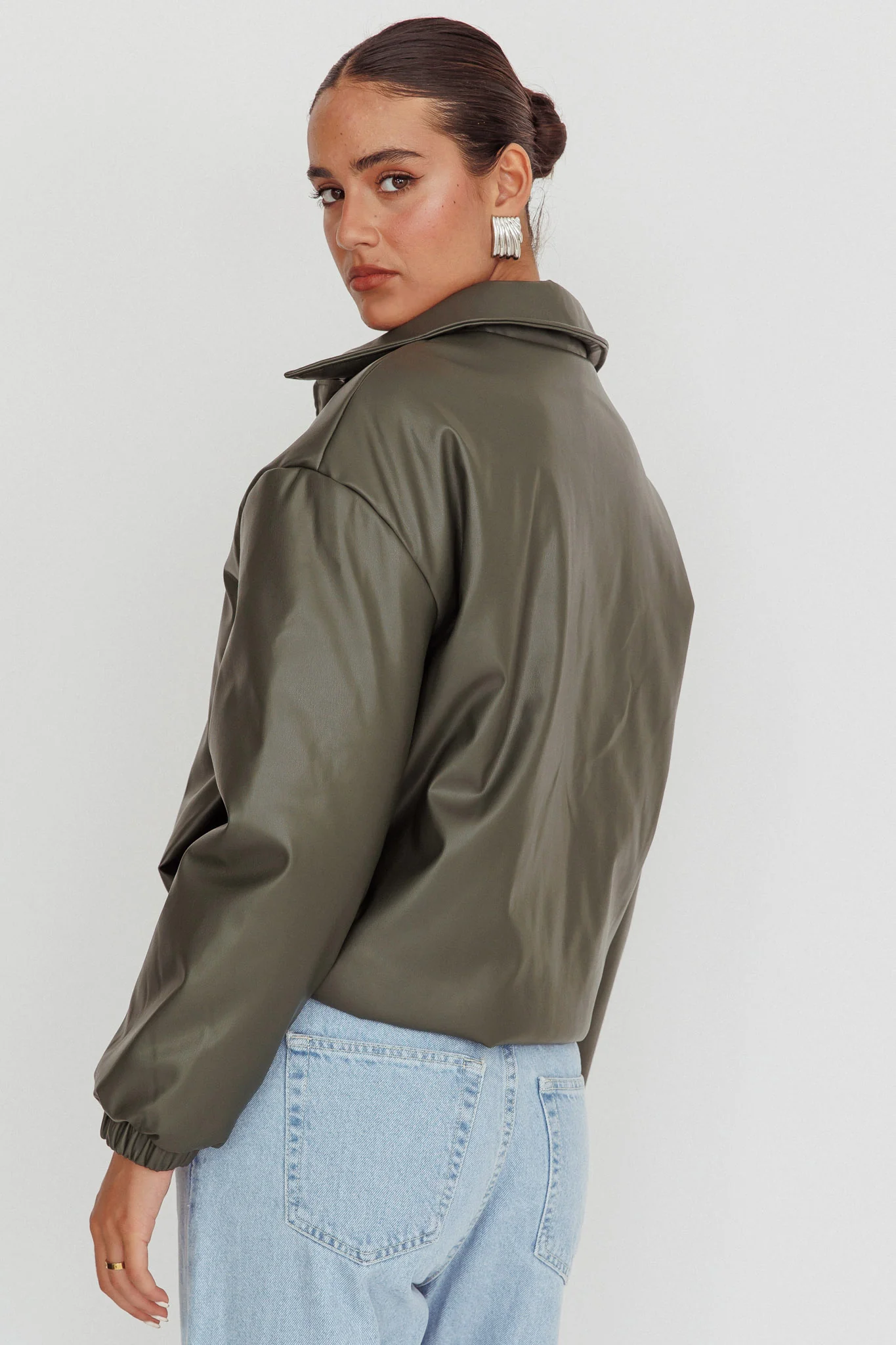 Faroe Drawstring Waist Puff Jacket Green