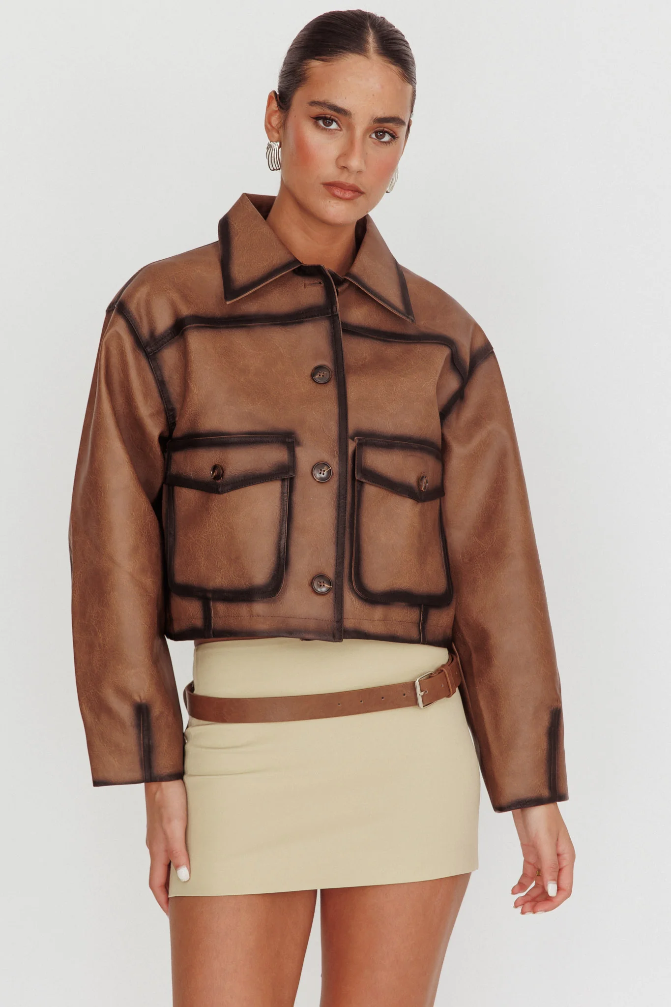 December Front Pocket Jacket Brown