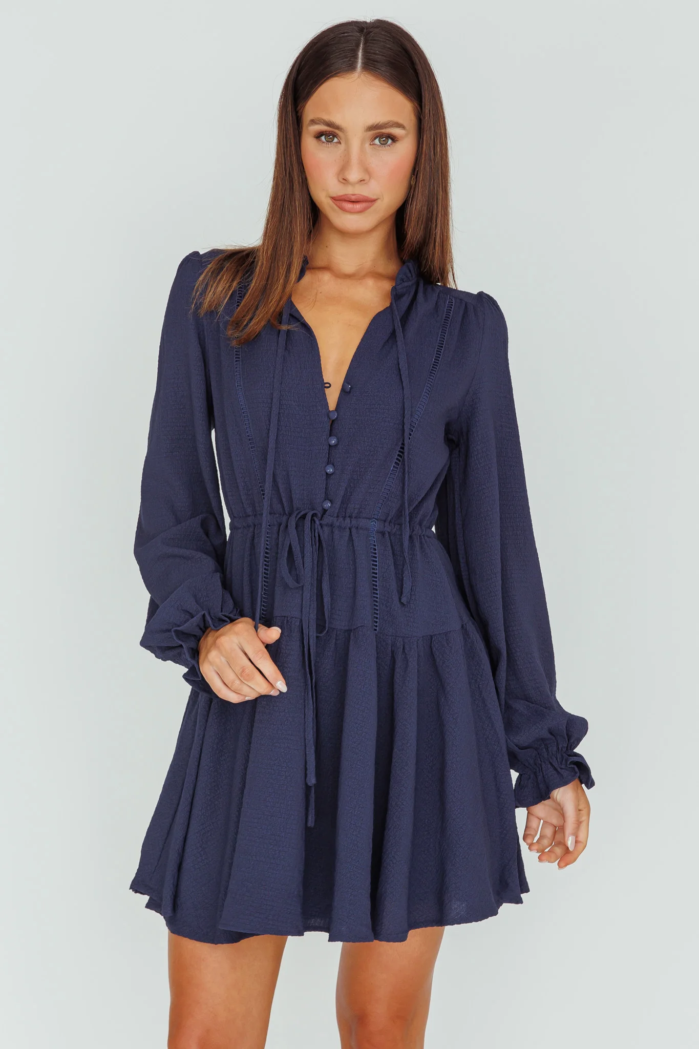 Waverly Long Sleeve Mini Dress Navy